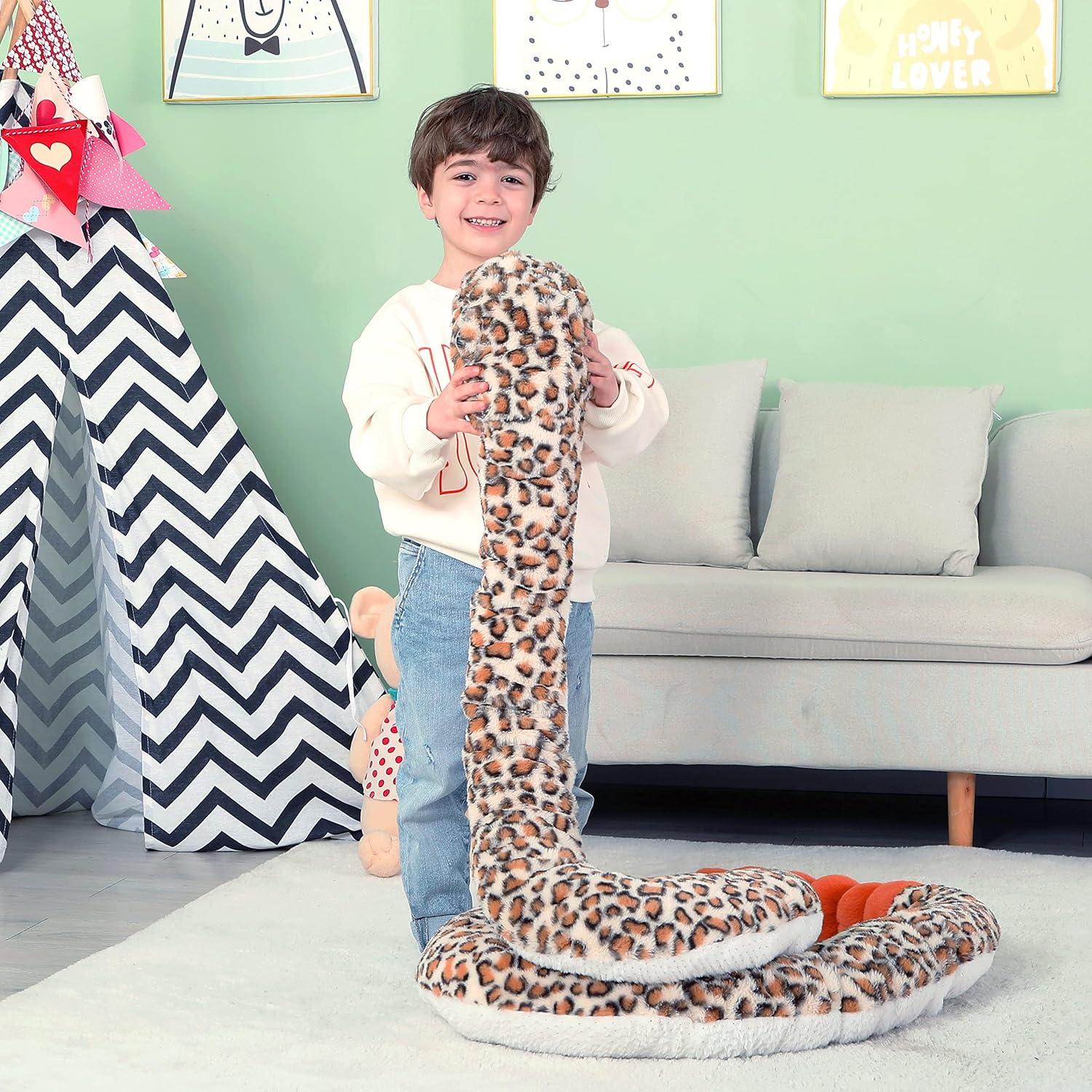 IKASA Serpiente de Peluche Gigante 269 cm Suave y Esponjosa