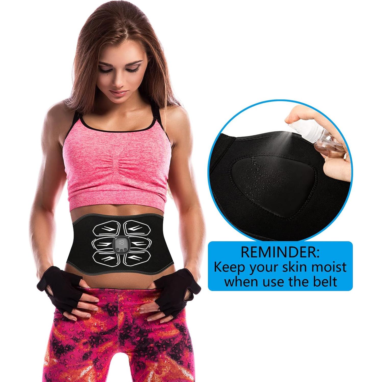 Estimulador Muscular EMS Abdominal Portátil MH-1085 Ajustable