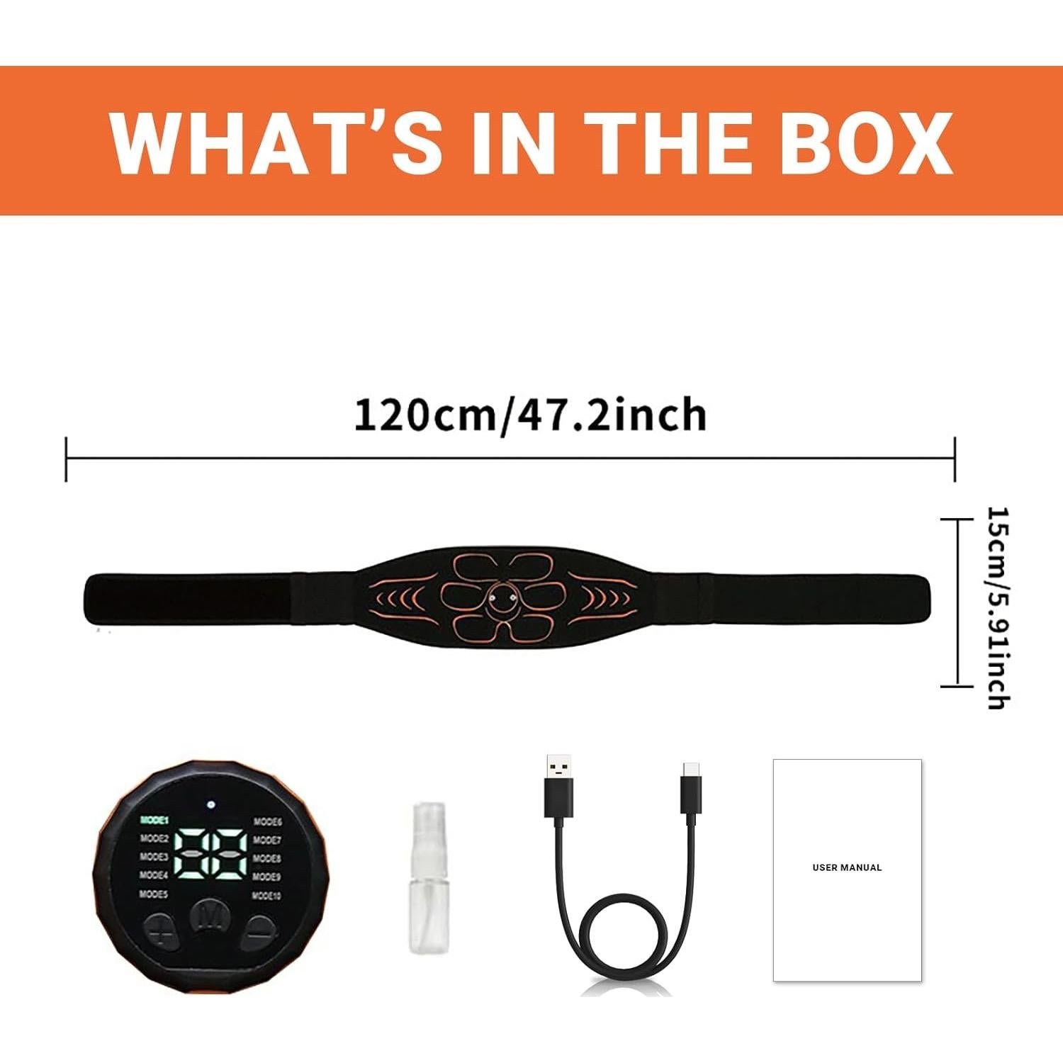 Estimulador de Abdominales Innocareer EMS 10 Modos 30 Niveles