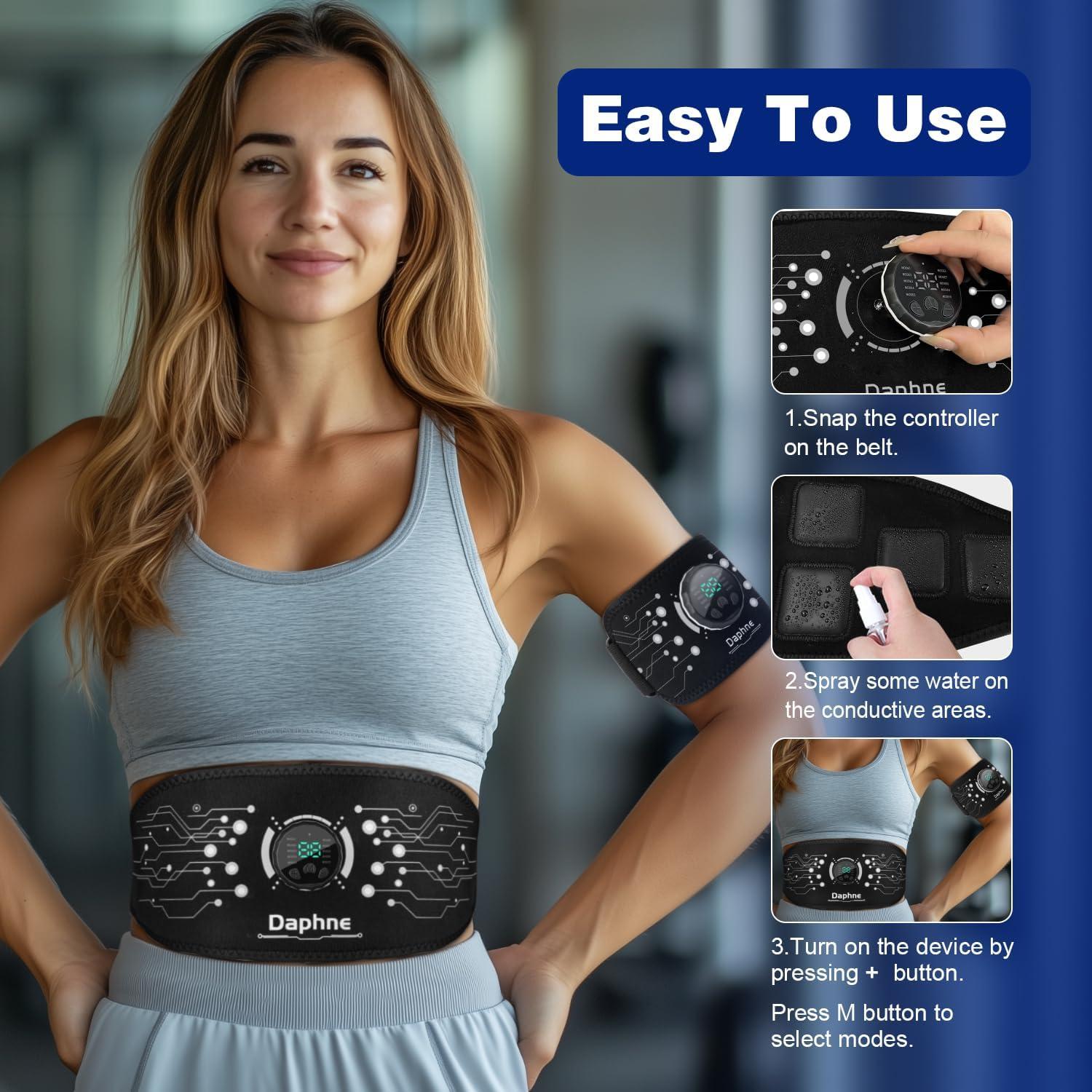 Estimulador Muscular Abdominal Daphne - 10 Modos, Ajustable