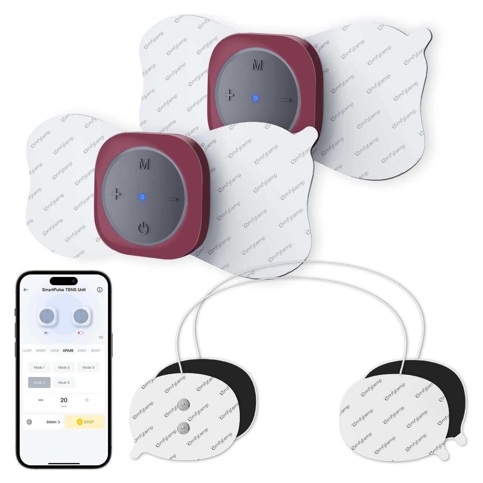 Comfytemp Unidad TENS Inalámbrica para Alivio del Dolor - 30 Modos