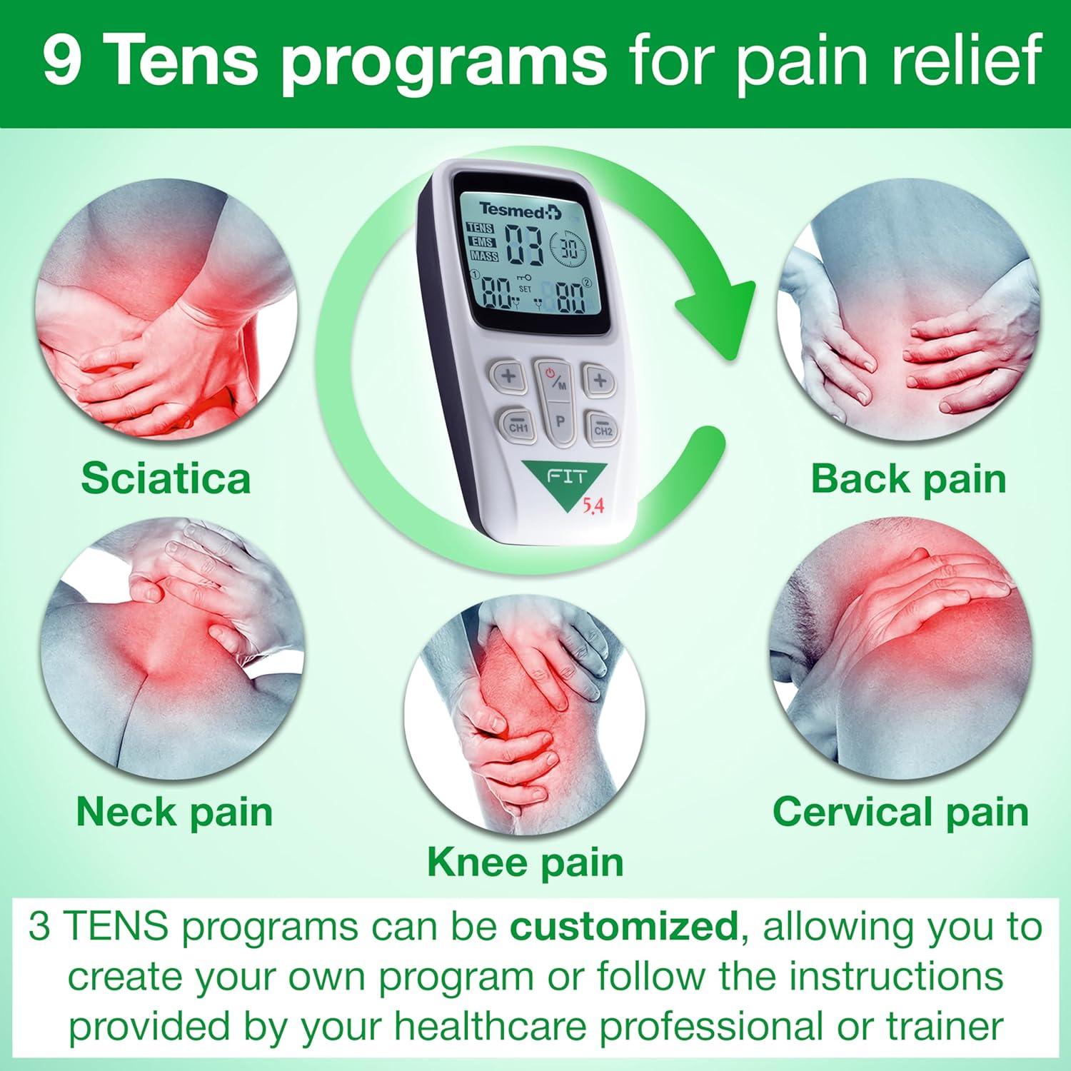 Estimulación Muscular Tesmed Fit 5.4 - 22 Programas, 4 Electrodos