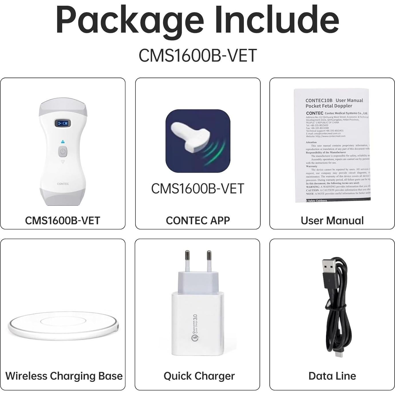 Ultrasonido Doppler Veterinario Portátil CONTEC CMS1600B-VET