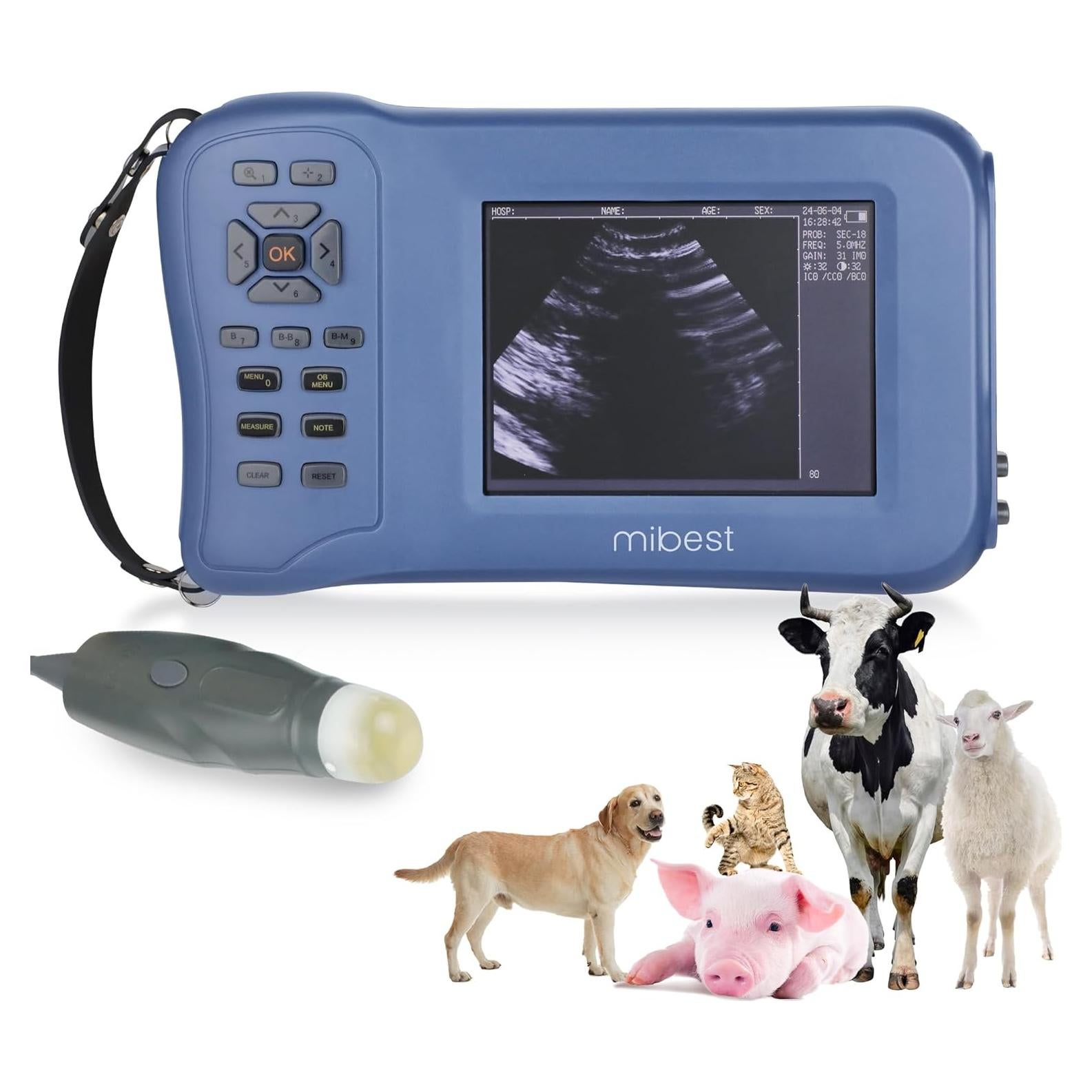 Escáner Ultrasónico Veterinario Portátil Mibest 5.8" LCD