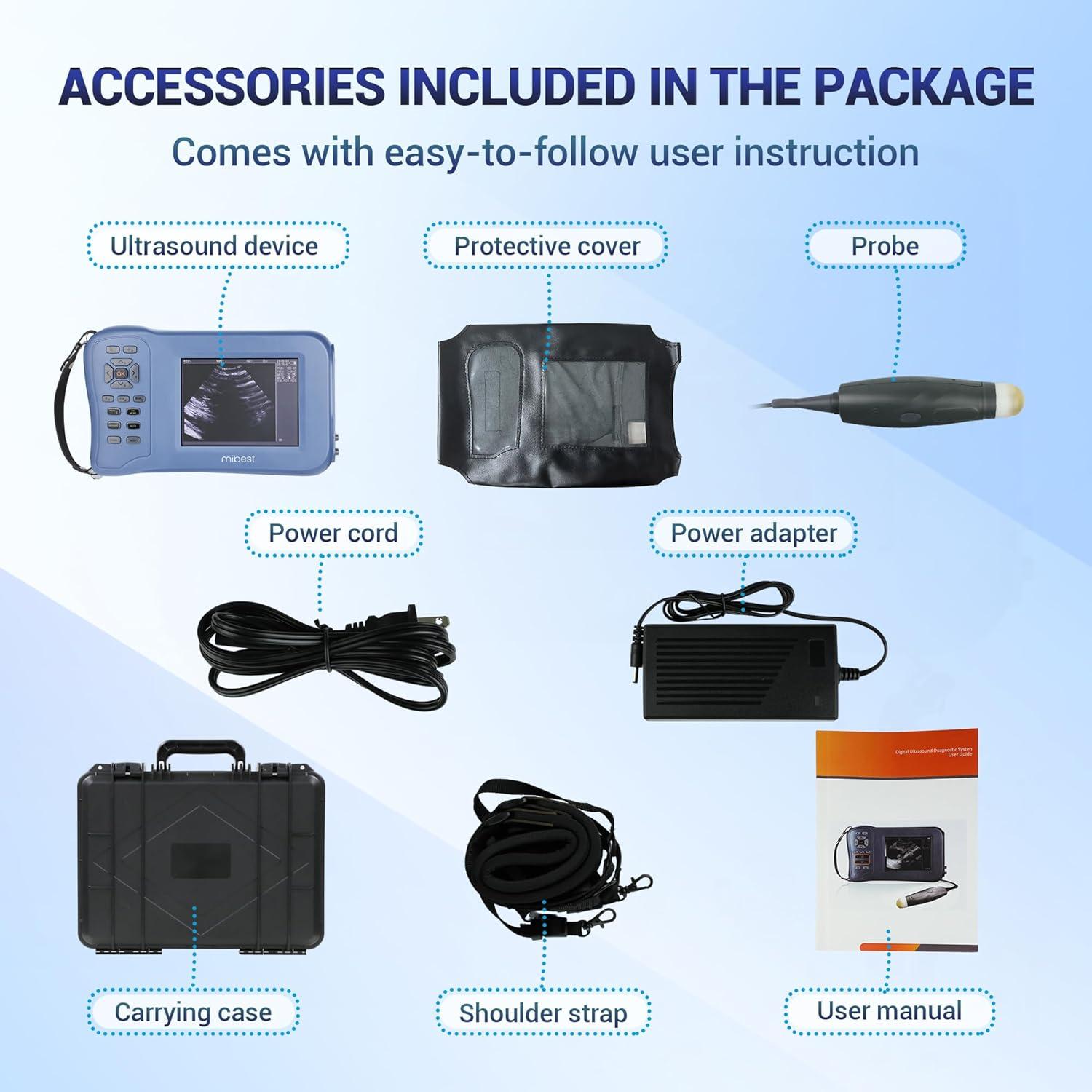 Escáner Ultrasónico Veterinario Portátil Mibest 5.8" LCD