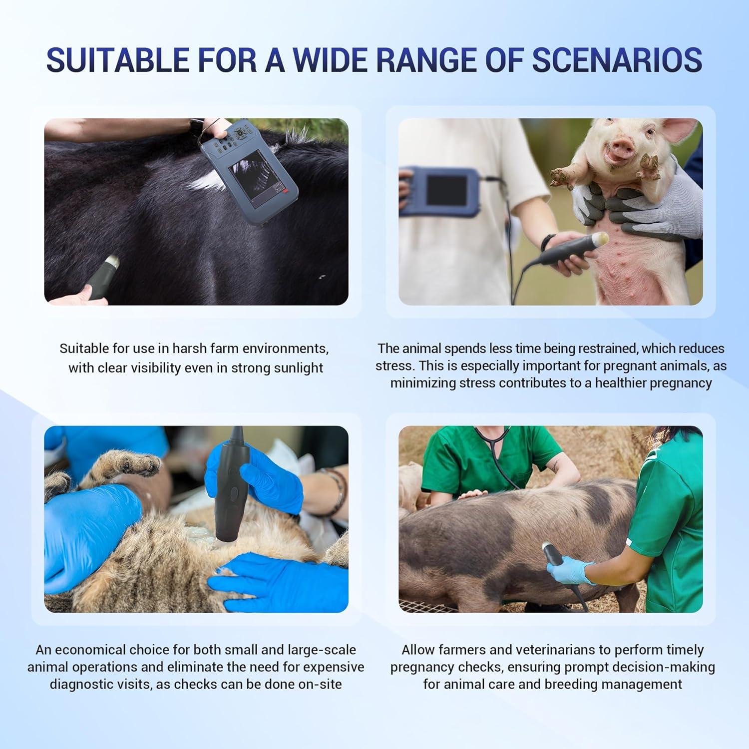 Escáner Ultrasónico Veterinario Portátil Mibest 5.8" LCD