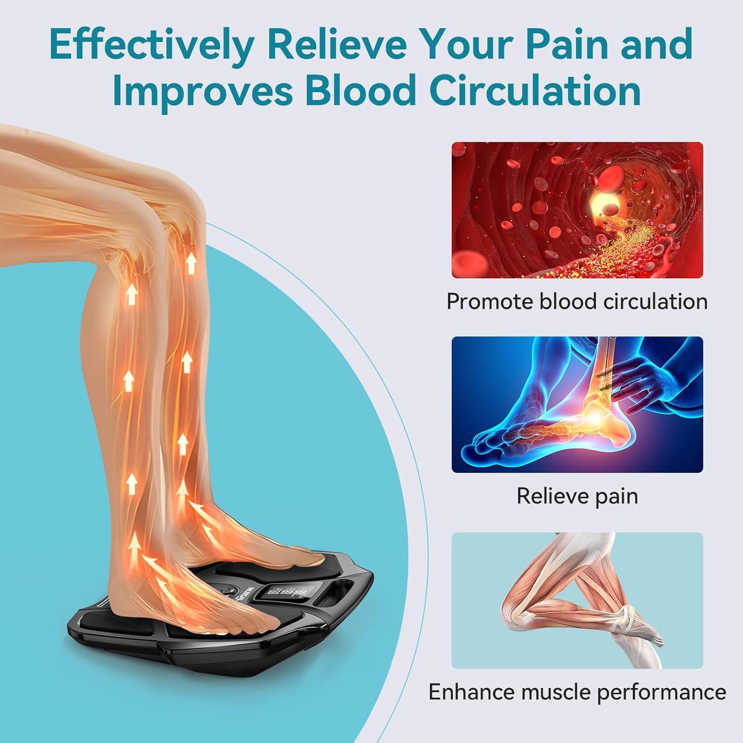 Masajeador de pies NURSAL F100 EMS TENS recargable 90 niveles