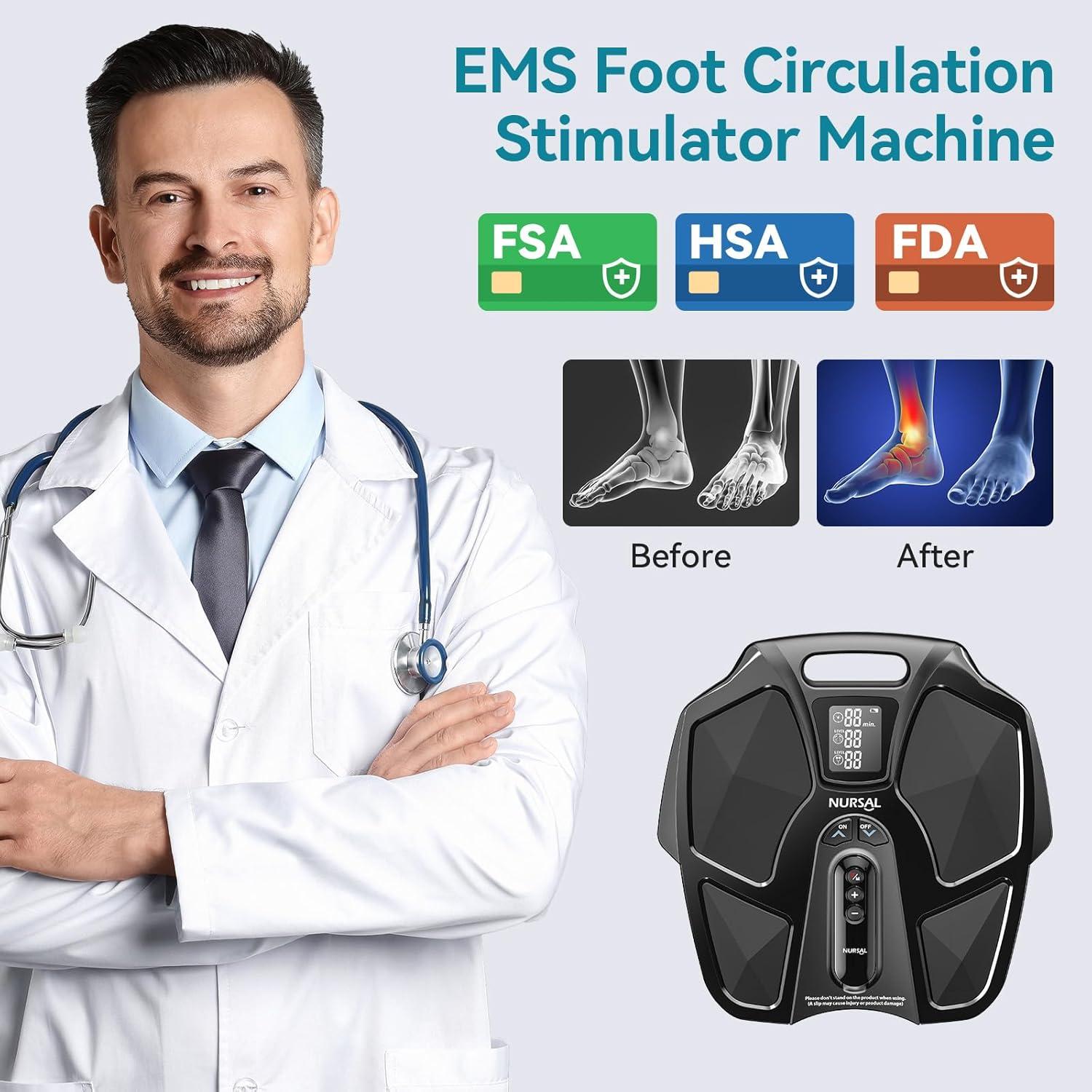 Masajeador de pies NURSAL F100 EMS TENS recargable 90 niveles