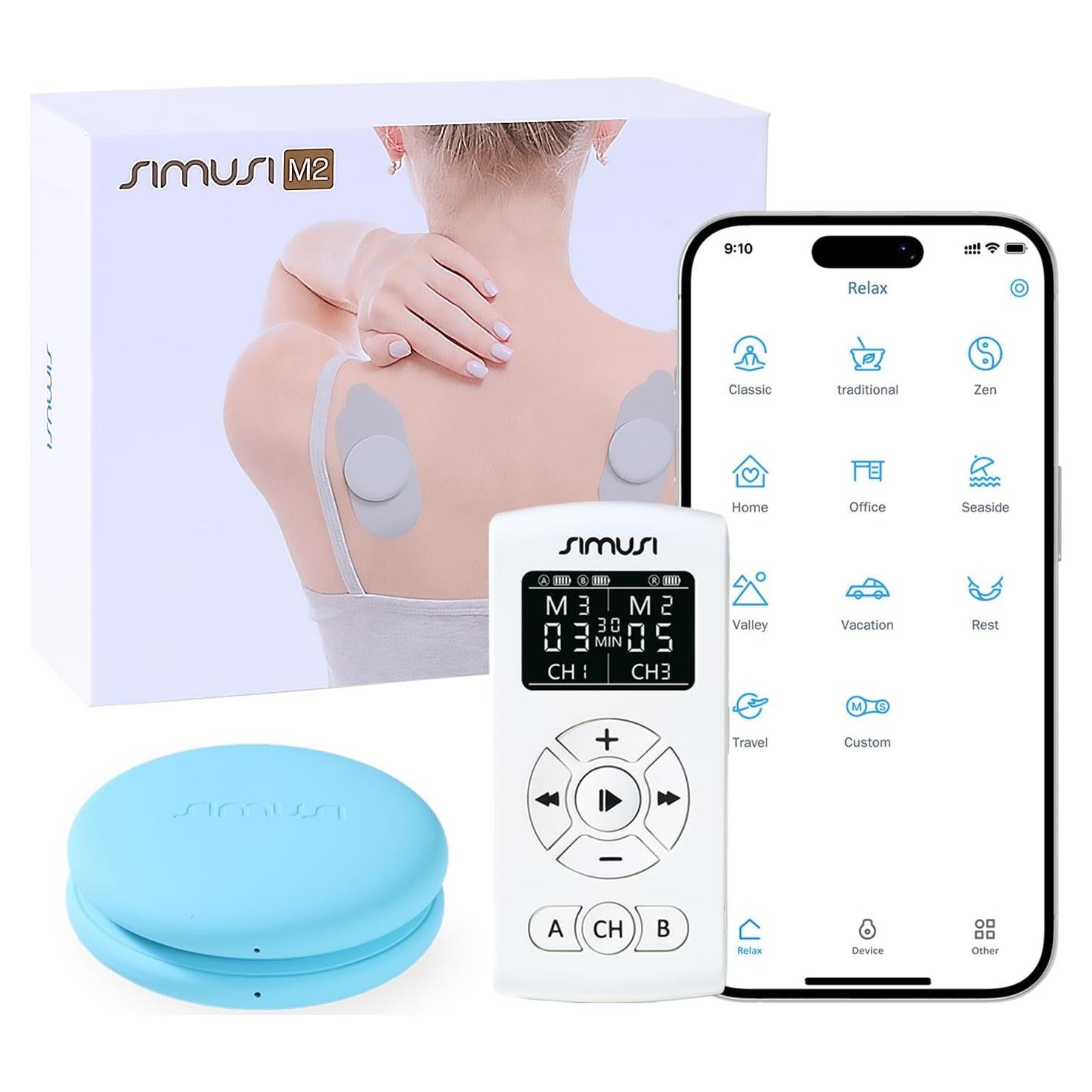 Unidad de Estimulación Muscular SIMUSI Tens Inalámbrica 18 Modos