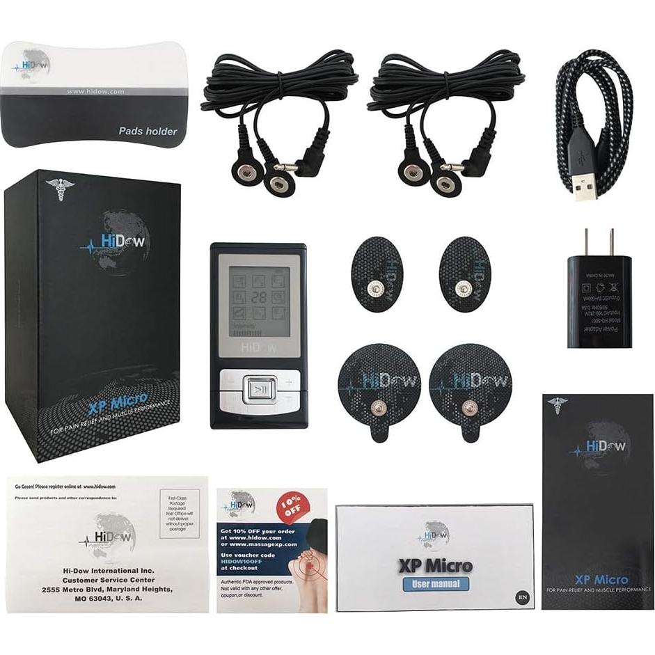 Estimulador Muscular HiDow XP-Micro 8 Modos TENS EMS 284g