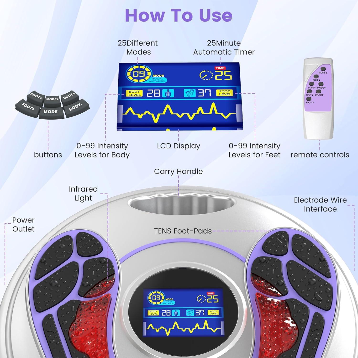 Masajeador de pies EMS EIGOTDYH para neuropatía y circulación