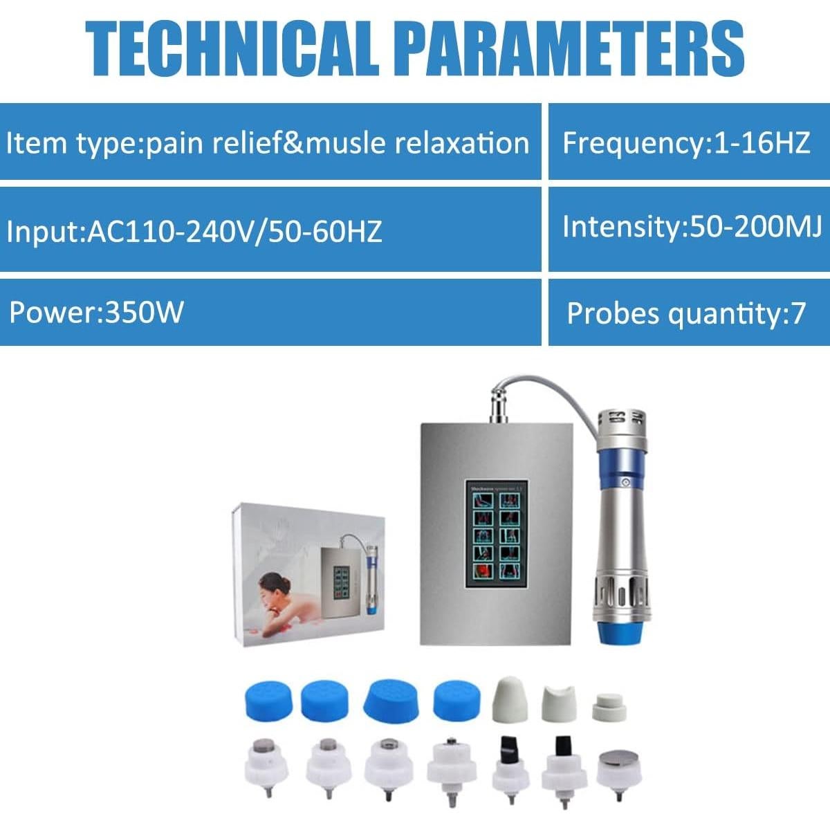 Máquina de Terapia de Ondas de Choque Nulatool SW18A 7 Cabezas