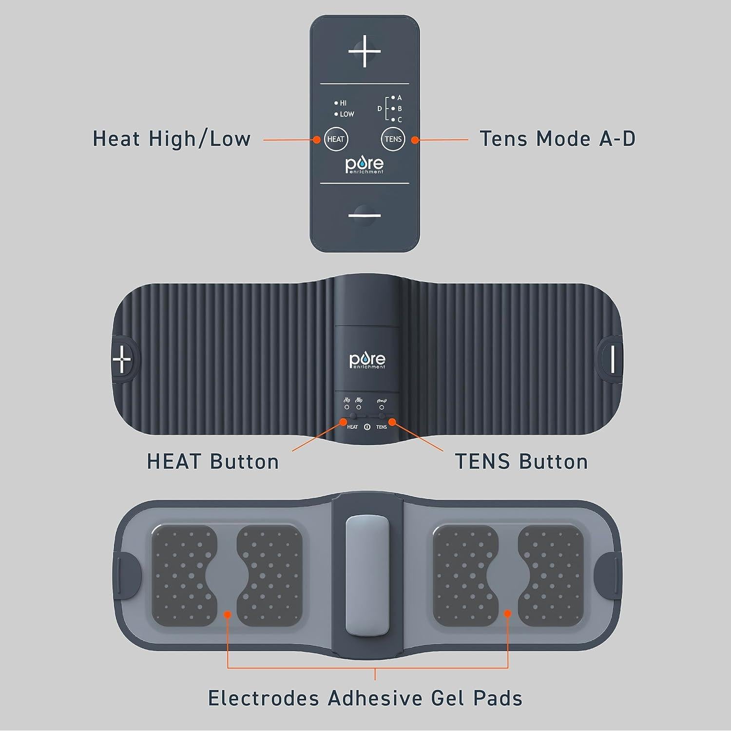Terapia TENS Inalámbrica Pure Enrichment PurePulse Go con Calor