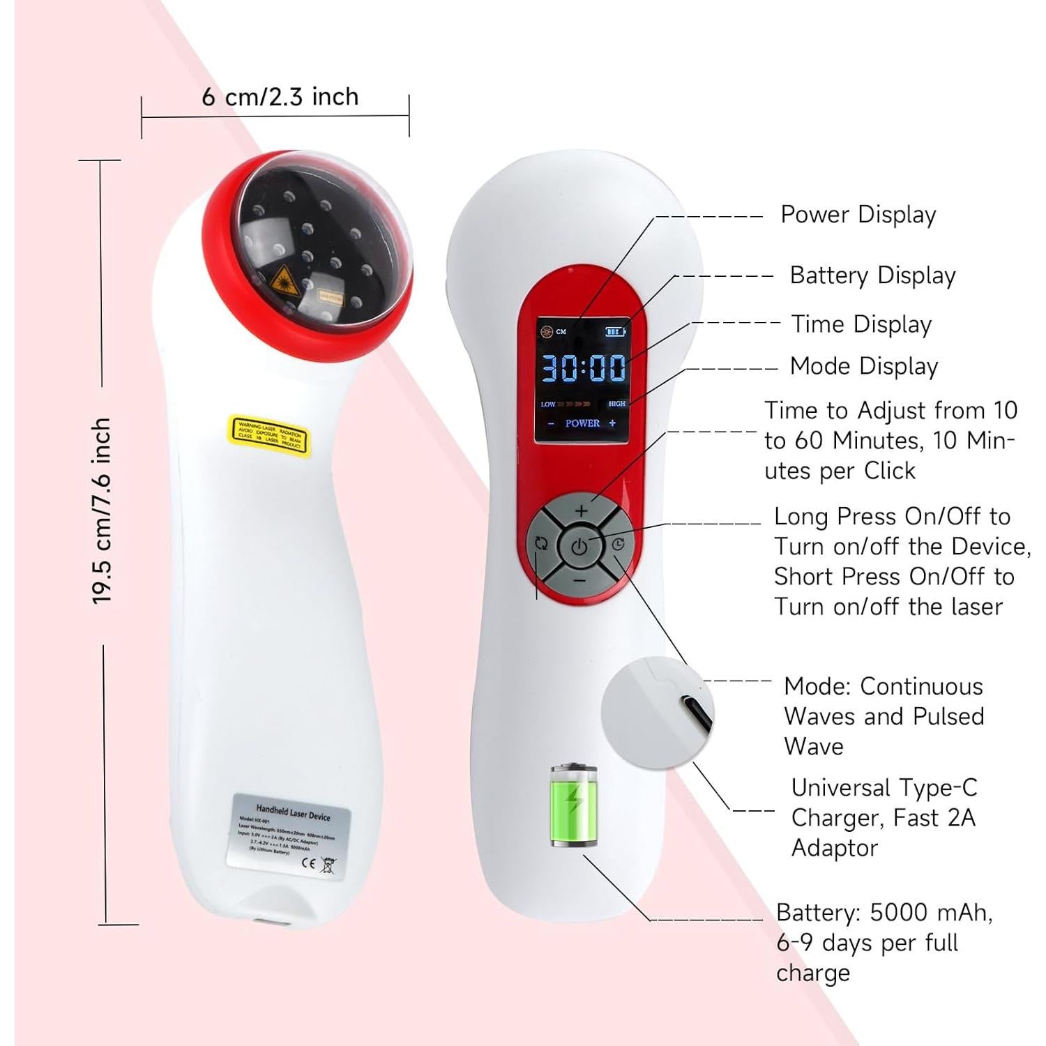 Máquina de Terapia Láser Frío Azilaser 5000mAh para Perros