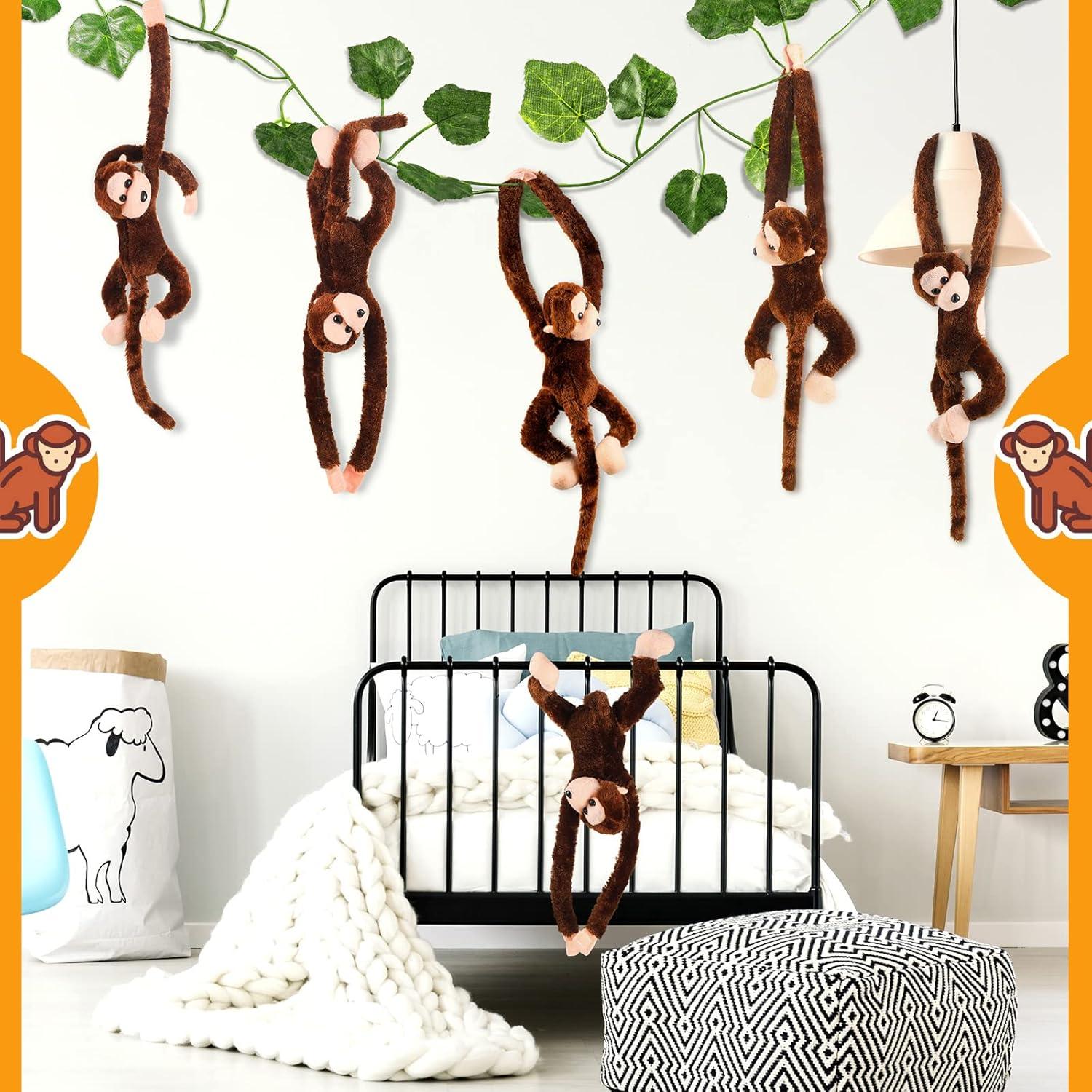 Hungdao 6 Monos de Peluche Colgantes 60 cm para Niños