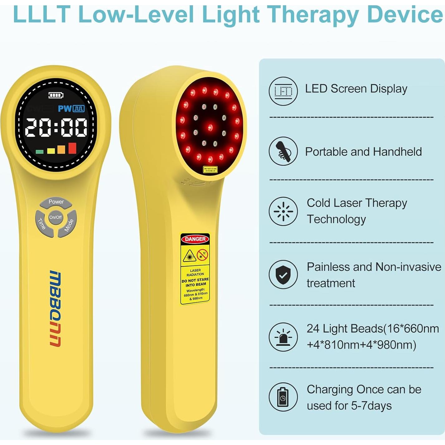 Dispositivo de Terapia Láser Frío MBBQNN para Mascotas 660nm 810nm 980nm