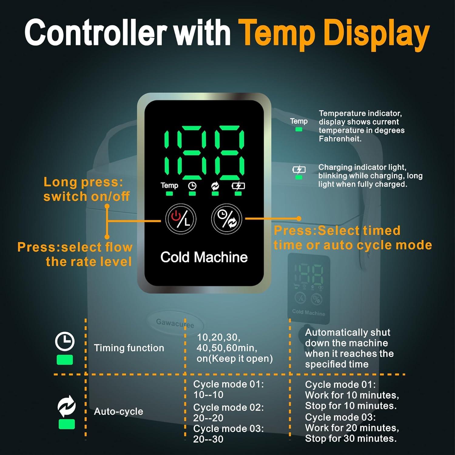 Máquina de Terapia Fría Gawacuree SO-7627, Batería 3000mAh