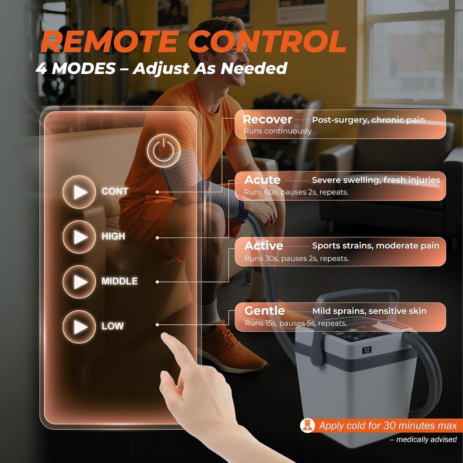 Máquina de Terapia Fría YOUKADA para Rodilla y Hombro, 4 Modos