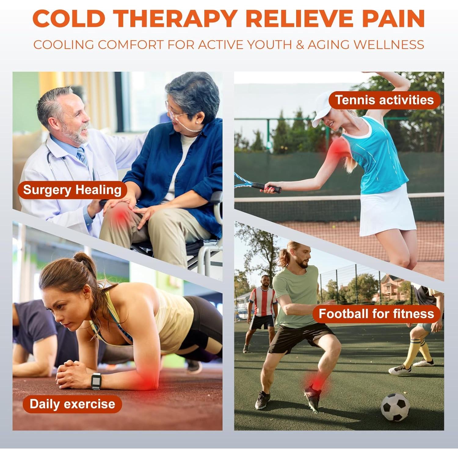 Máquina de Terapia Fría YOUKADA para Rodilla y Hombro, 4 Modos