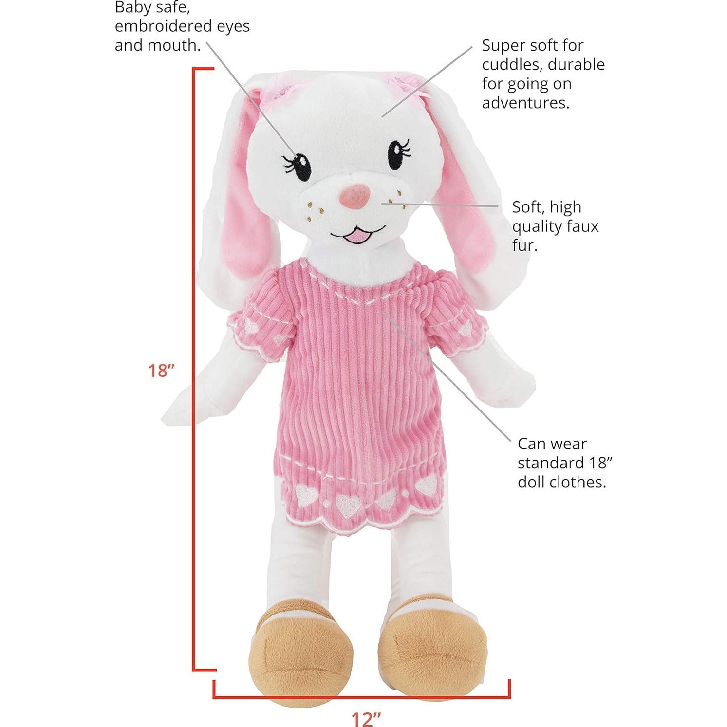 Muñeca de Peluche Brie Conejo 45 cm con 2 Conjuntos