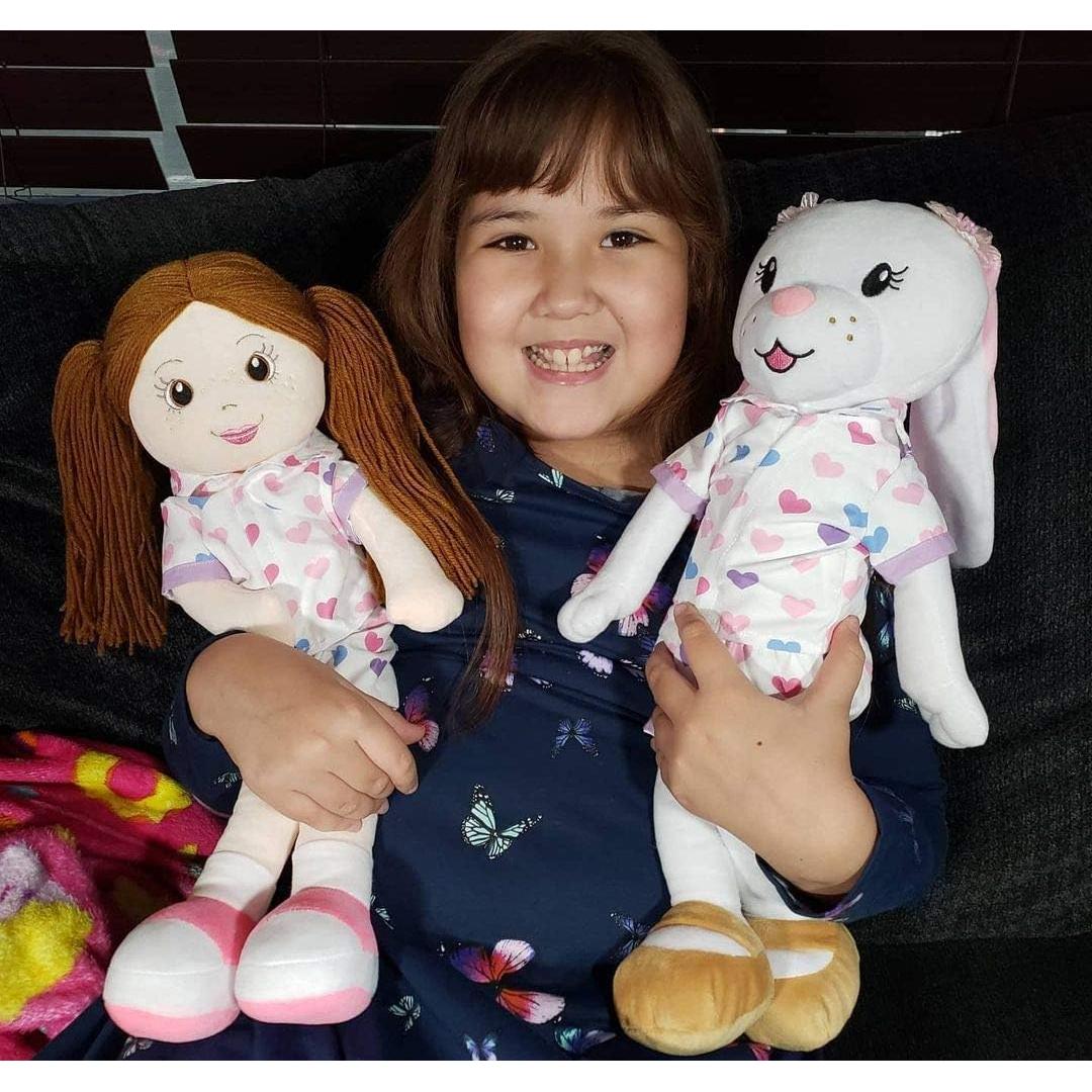 Muñeca de Peluche Brie Conejo 45 cm con 2 Conjuntos