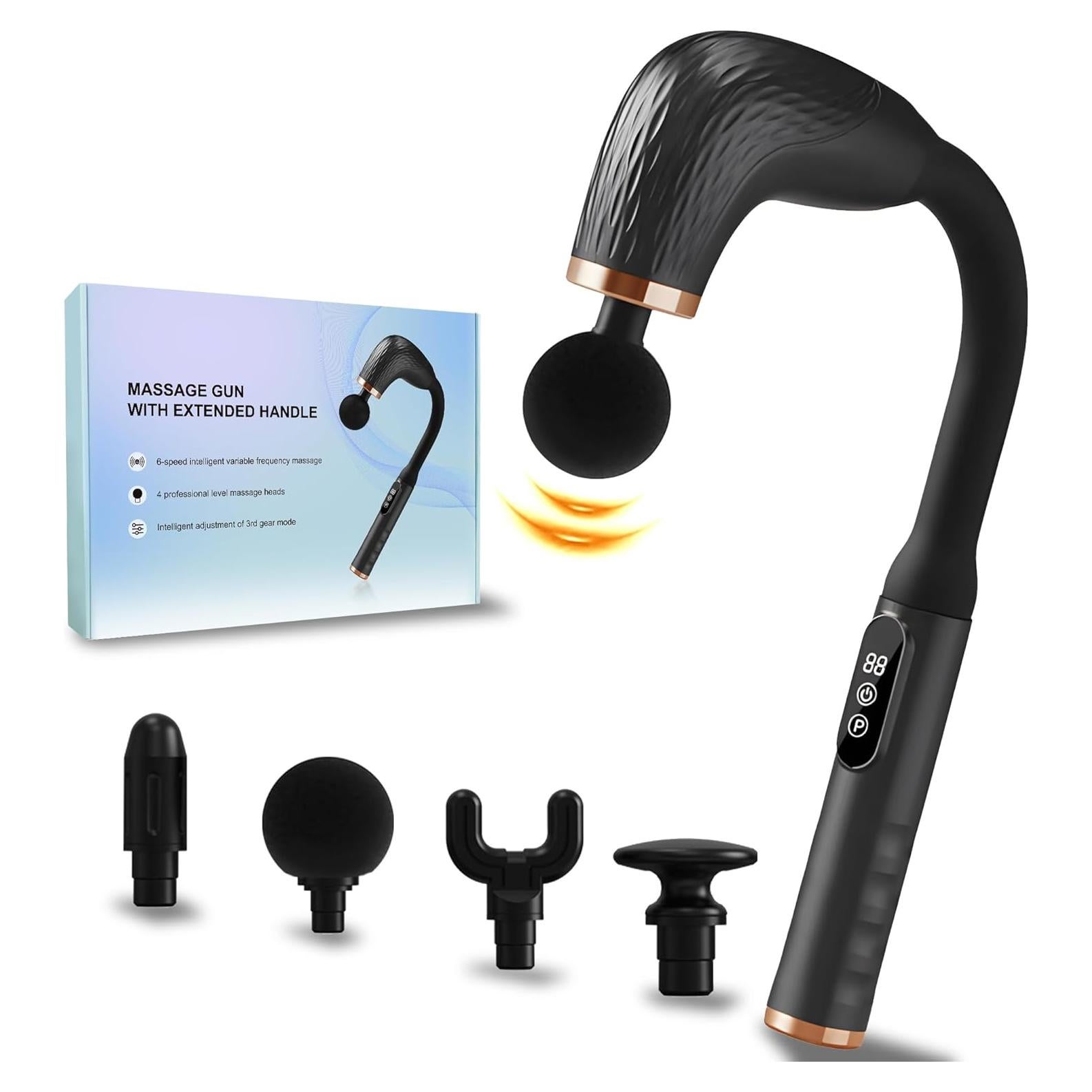 Pistola de Masaje UFFAE con Mango Ergonómico y 4 Cabezas