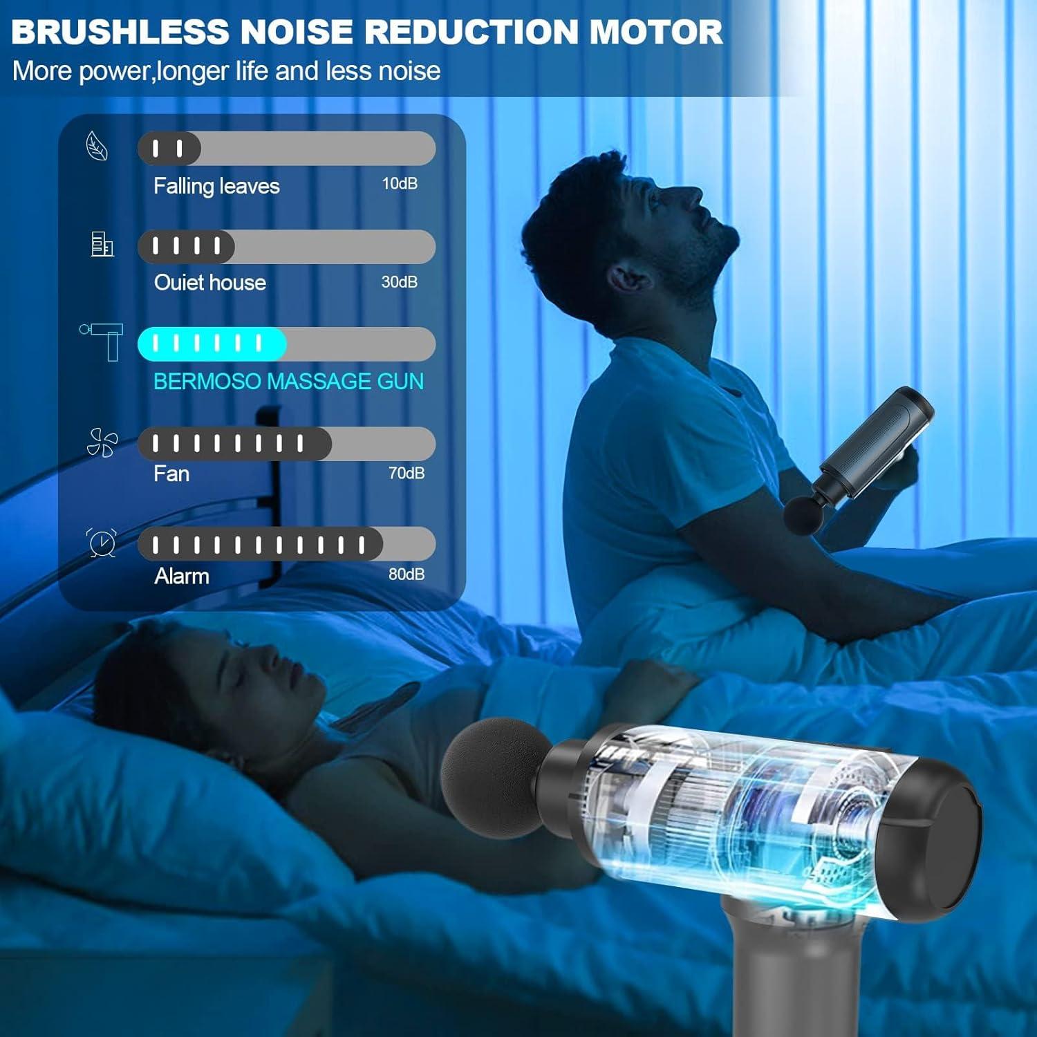 Pistola de Masaje de Percusión Bermoso con 6 Cabezas - Alivio Muscular