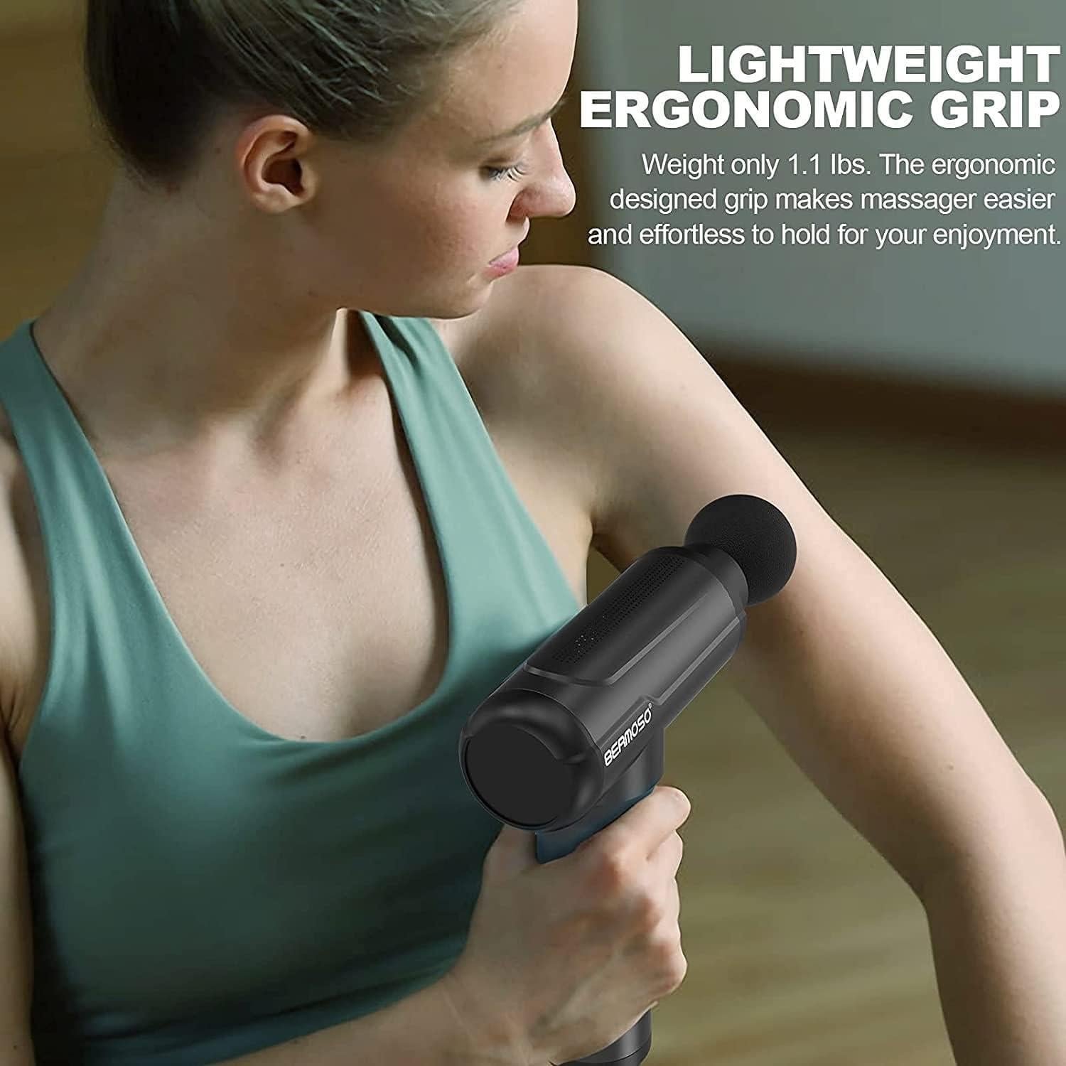 Pistola de Masaje de Percusión Bermoso con 6 Cabezas - Alivio Muscular