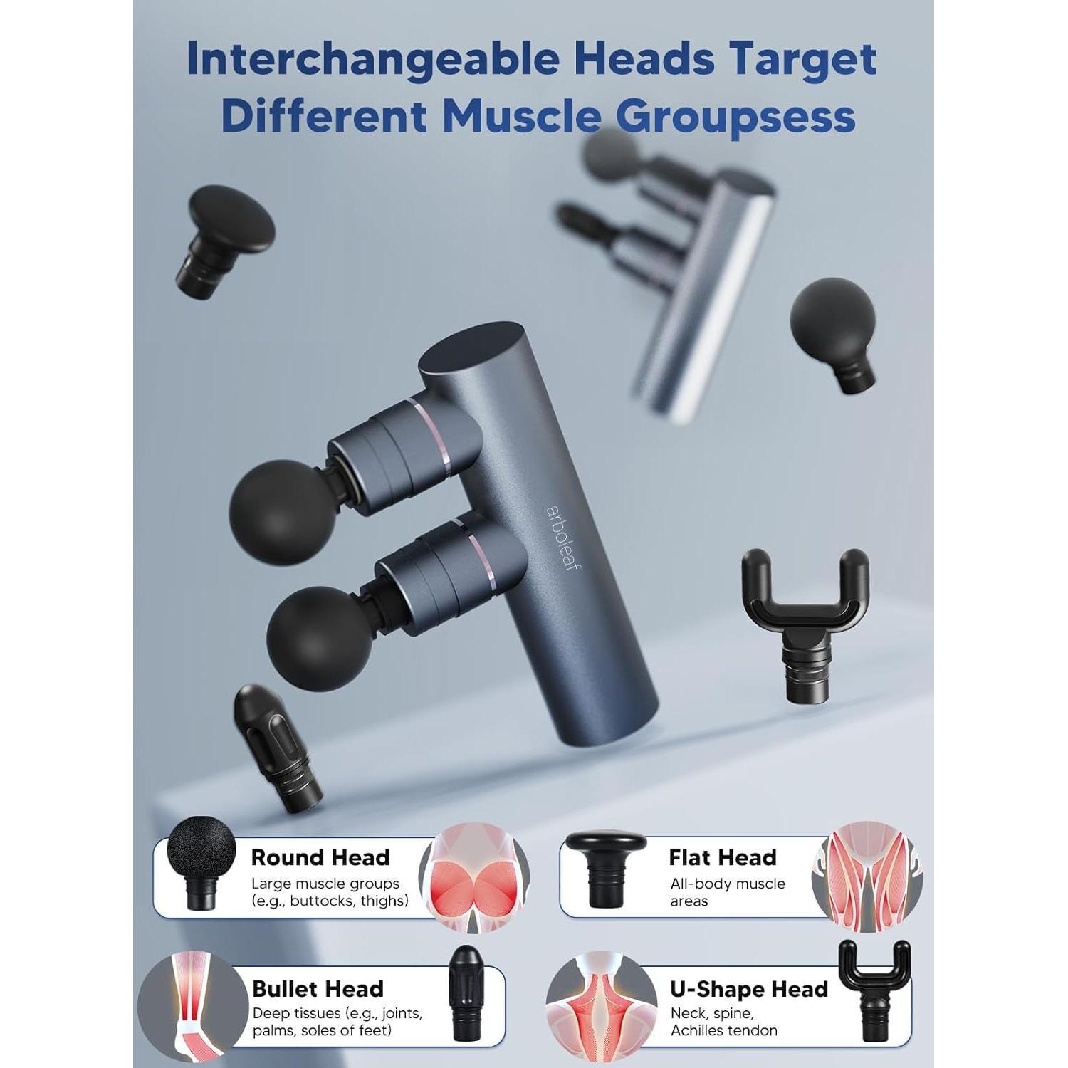 Pistola de Masaje Tejido Profundo arboleaf CM20G 5 Modos