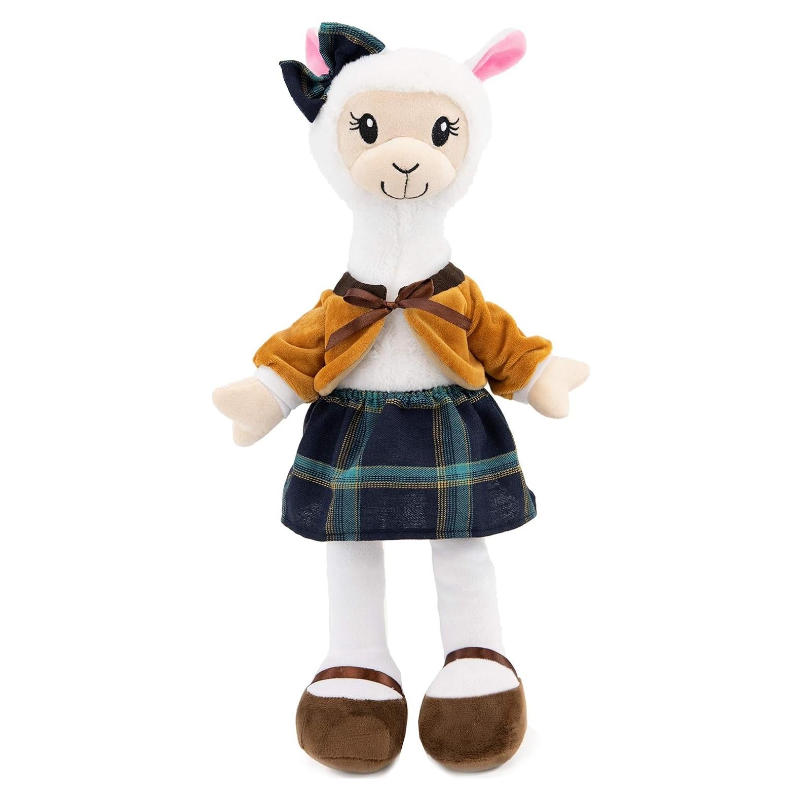 Muñeca de Peluche Suave Alpaca Plushible 45 cm con Ropa