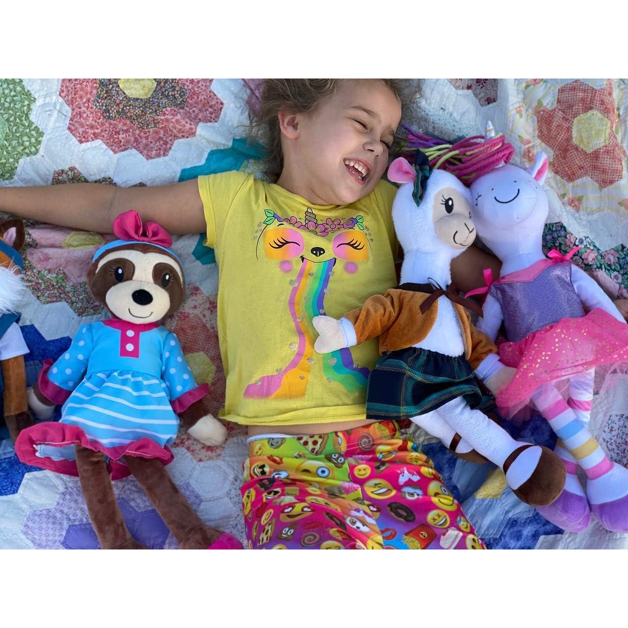 Muñeca de Peluche Suave Alpaca Plushible 45 cm con Ropa