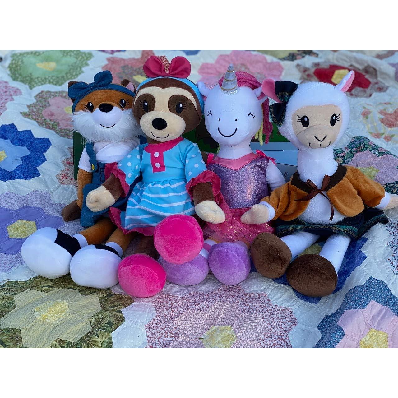 Muñeca de Peluche Suave Alpaca Plushible 45 cm con Ropa