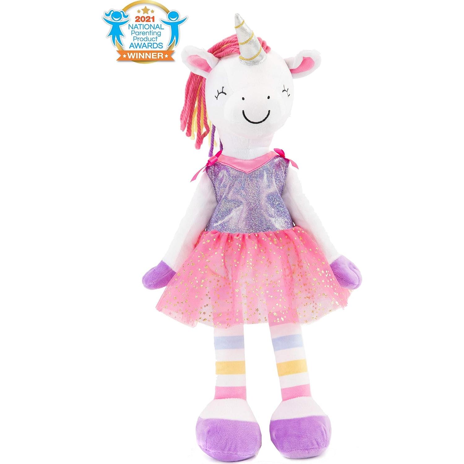 Muñeca de Peluche Unicornio Plushible 45 cm Suave con Ropa