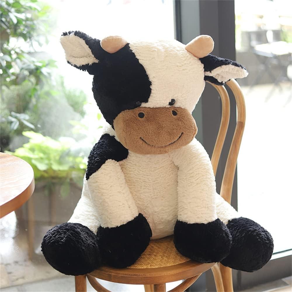 Juguete de Peluche Pangcangshu Buey 70cm Suave Blanco y Negro
