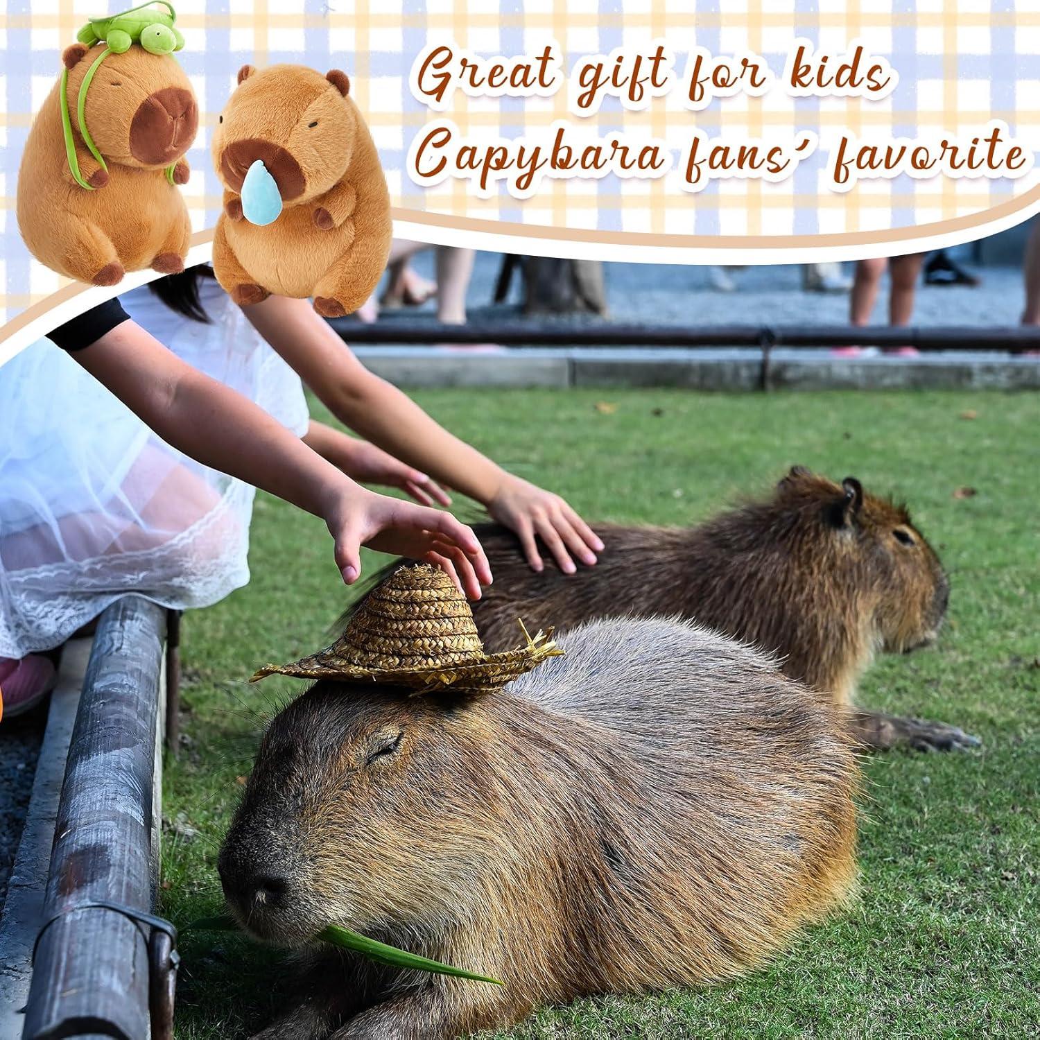 2 Pcs Peluches Capibara Simgoing 23 cm Suaves y Adorables