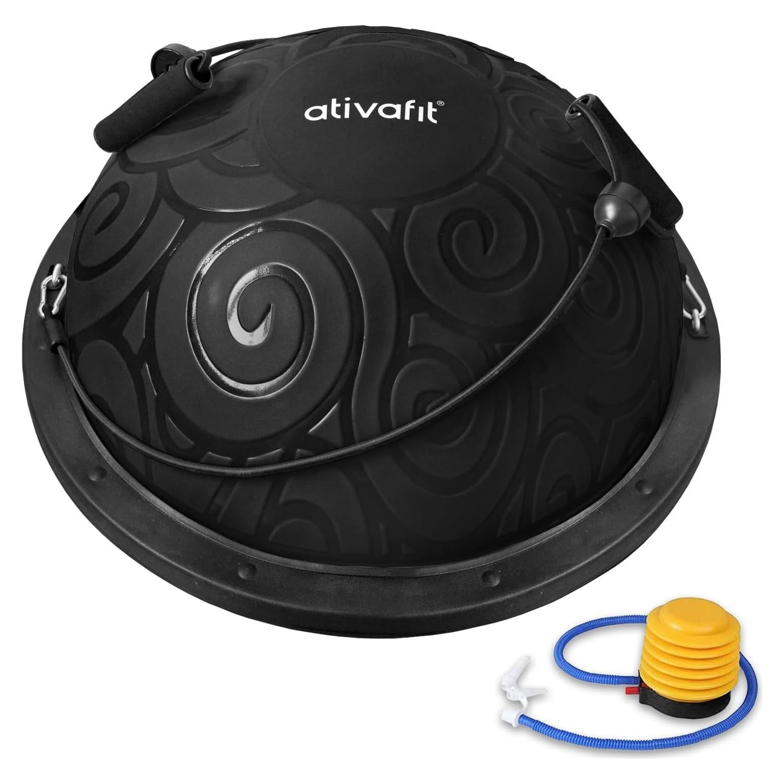 Media Bola de Equilibrio ATIVAFIT con Bandas de Resistencia