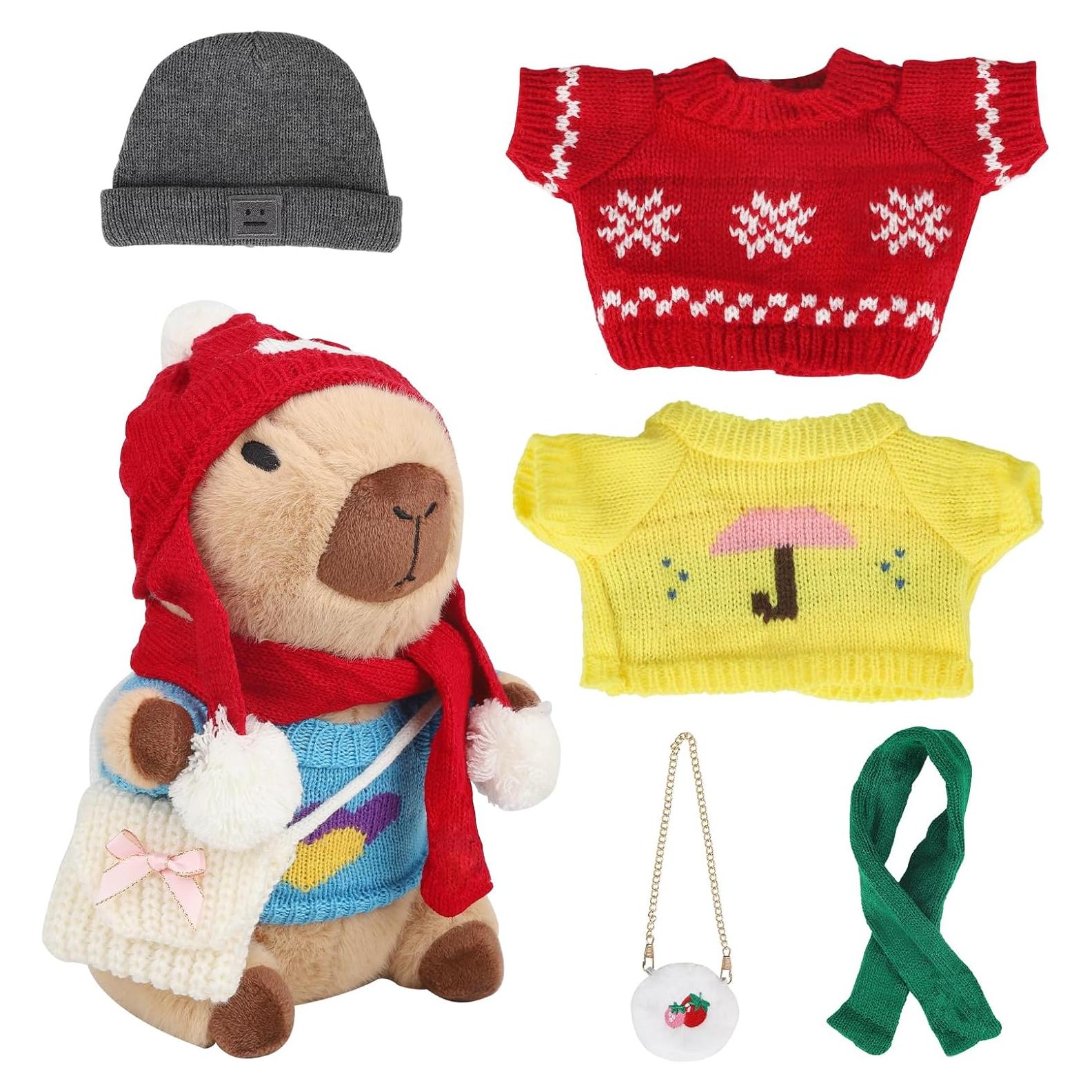 Peluche Capibara Wugang Chenyan 27.9x17.8 cm 10 Accesorios