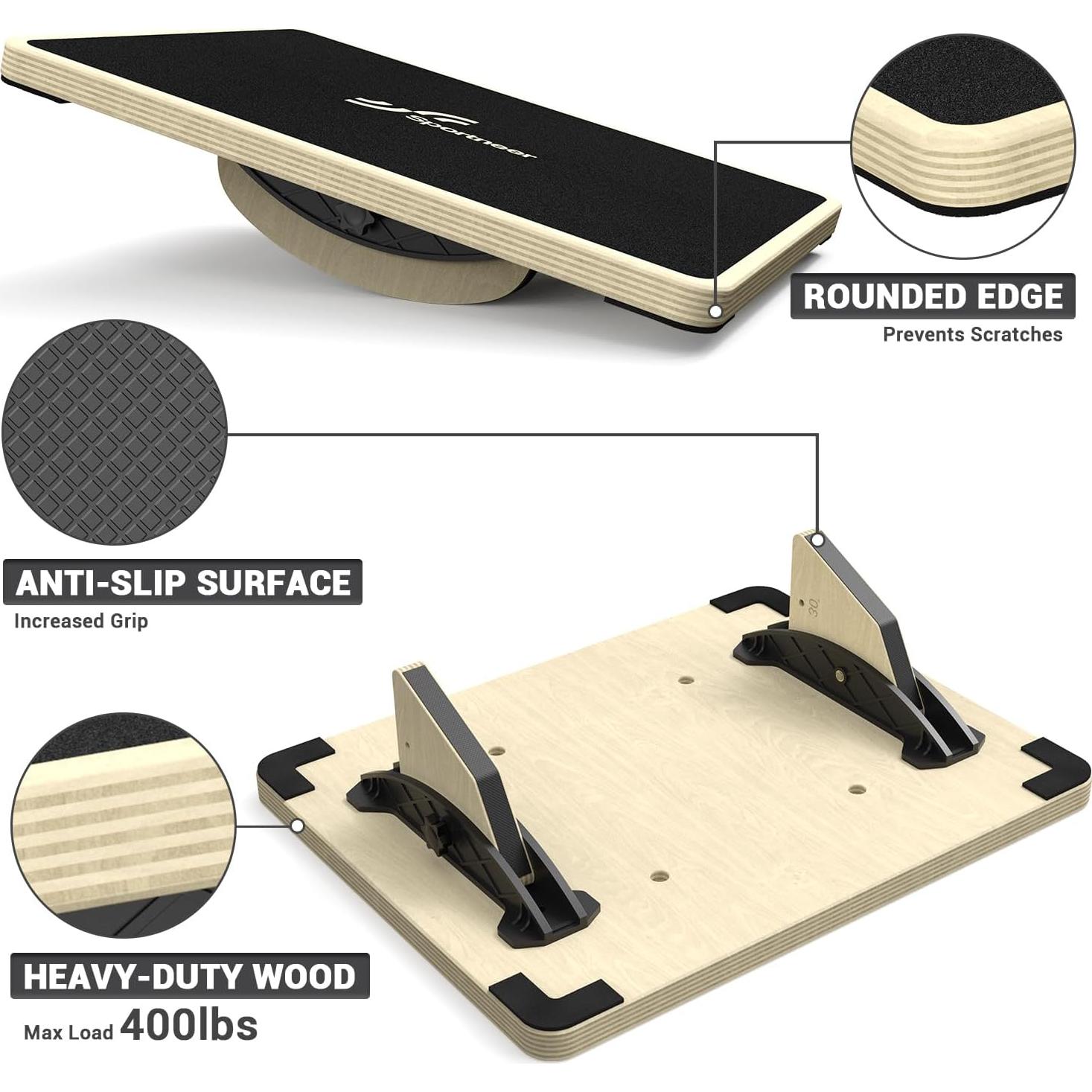 Tabla de Equilibrio Sportneer 2-en-1 Antideslizante 44.3cm