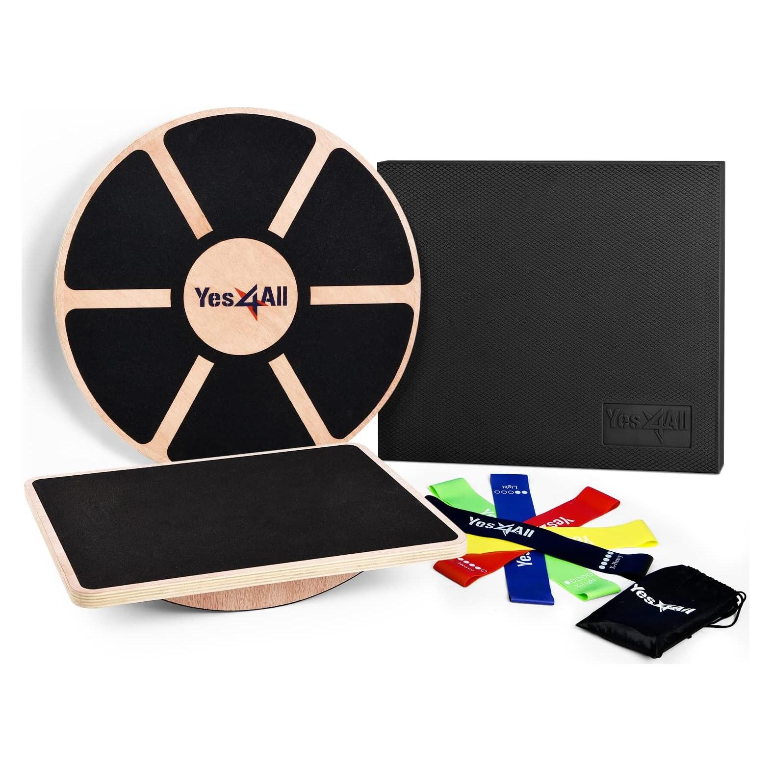 Tabla de Equilibrio de Madera Yes4All 40 cm Antideslizante