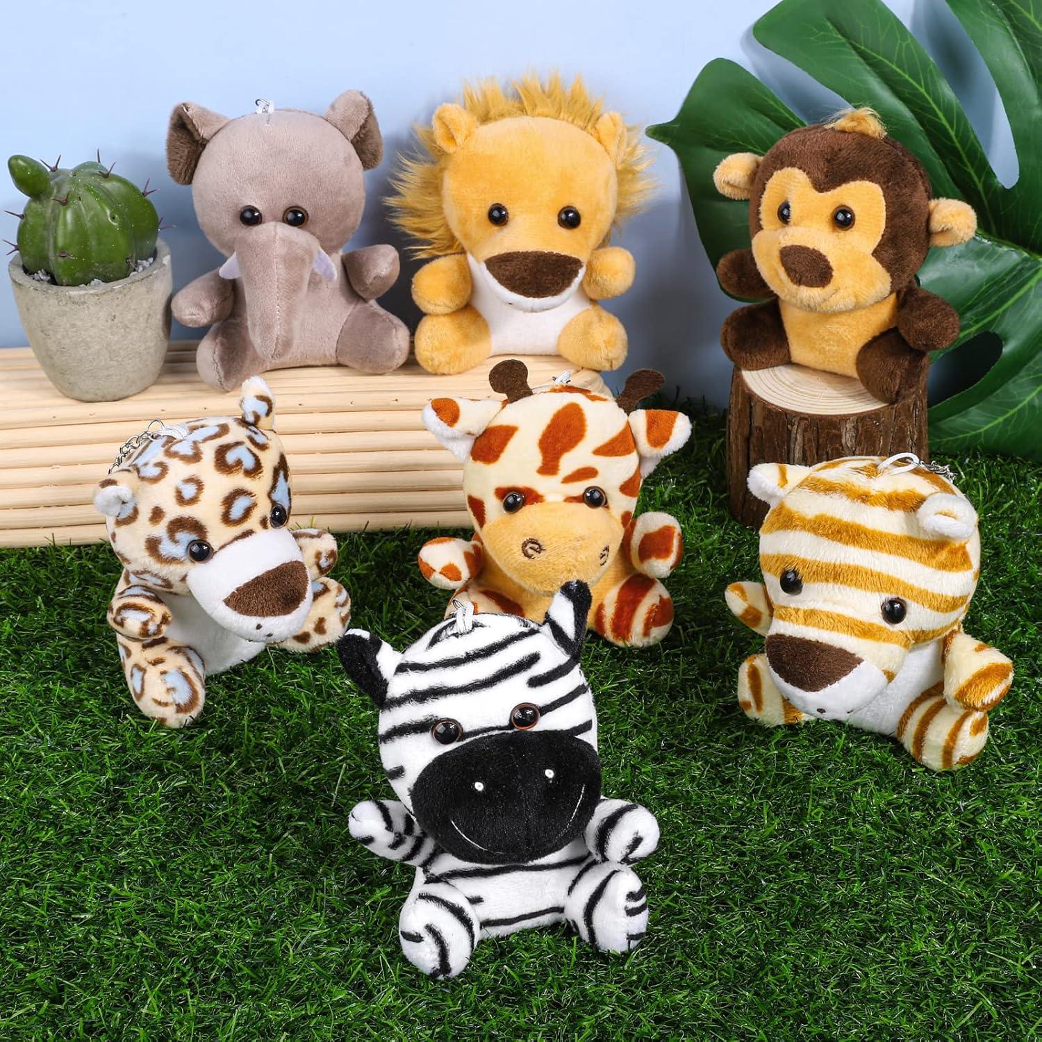 Elcoho 14 Piezas Juguetes de Peluche Animales Selva 9.52 cm