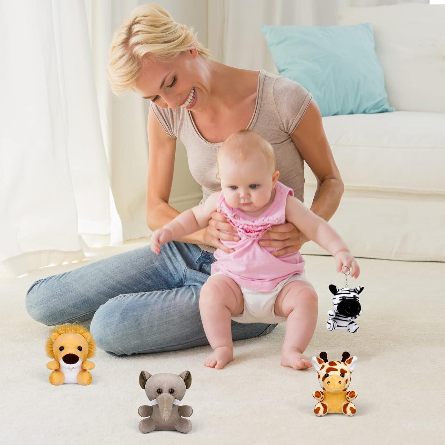 Elcoho 14 Piezas Juguetes de Peluche Animales Selva 9.52 cm