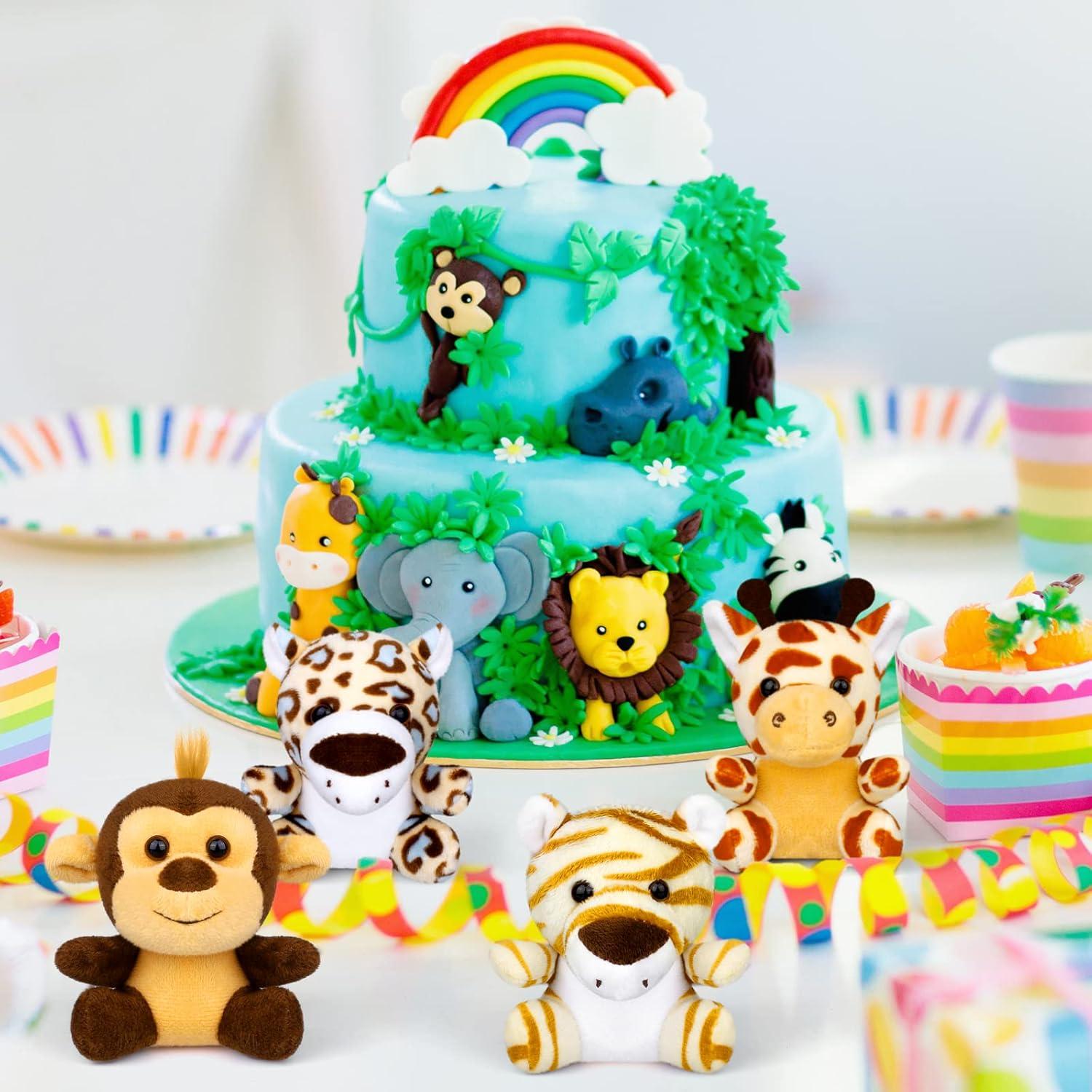 Elcoho 14 Piezas Juguetes de Peluche Animales Selva 9.52 cm