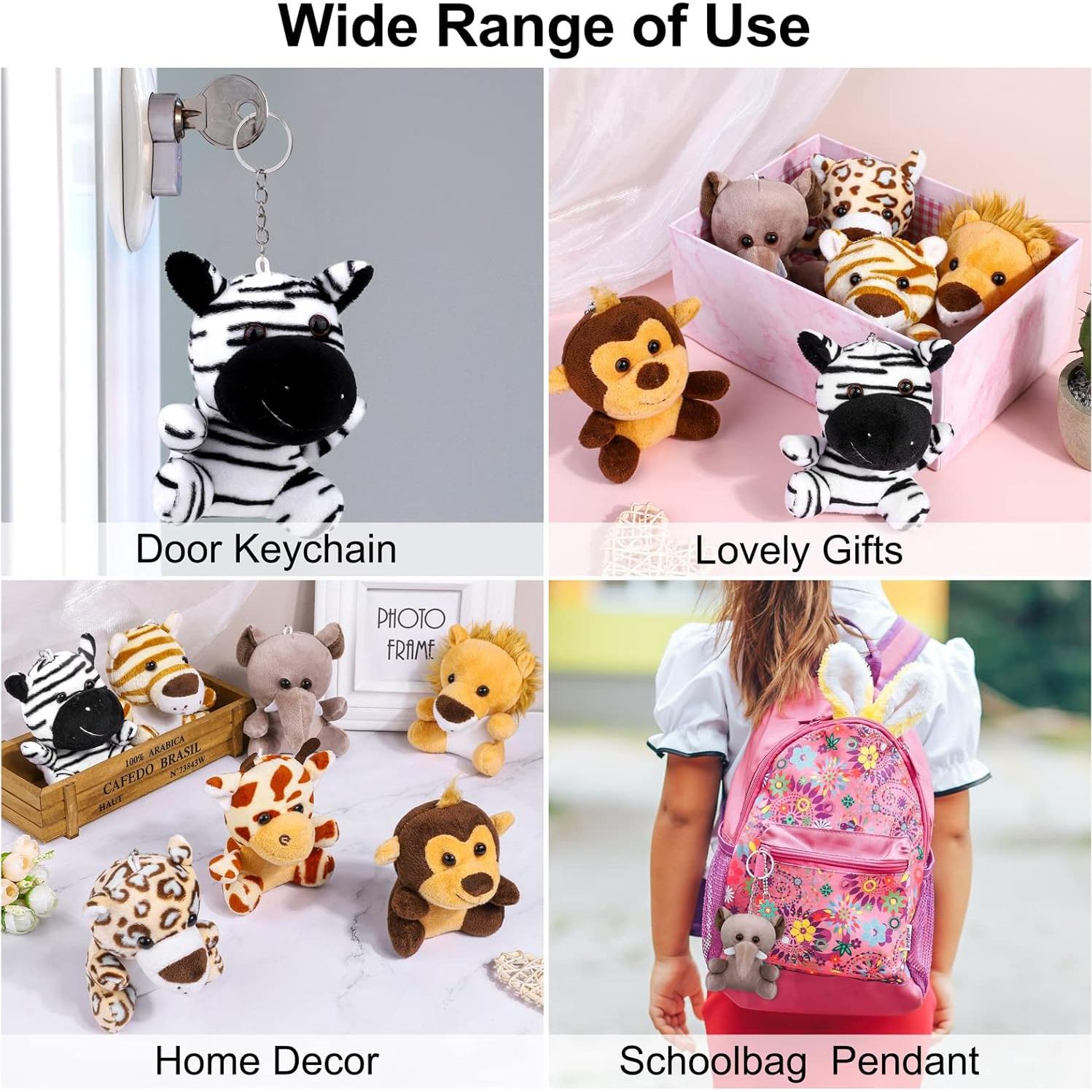 Elcoho 14 Piezas Juguetes de Peluche Animales Selva 9.52 cm