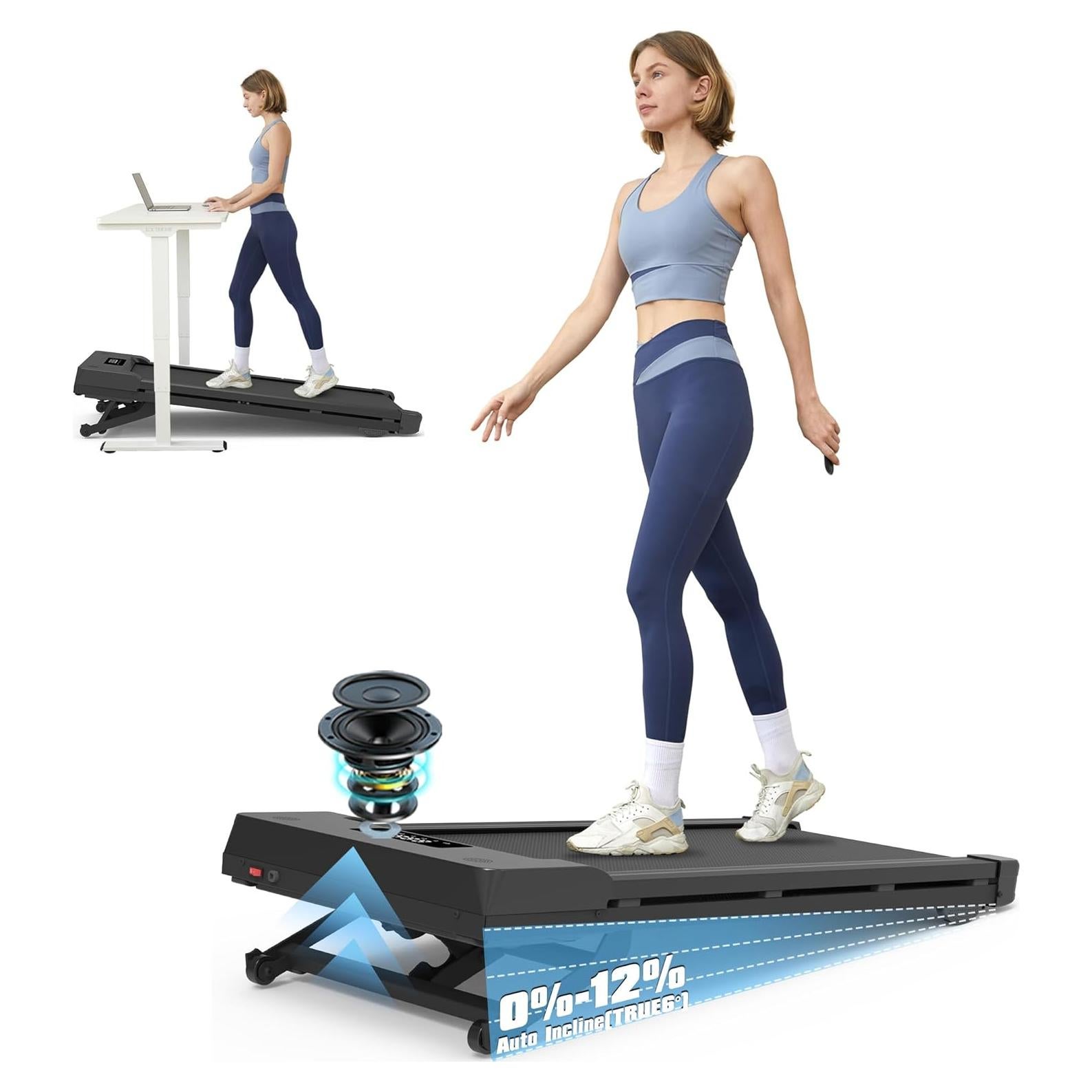 Caminadora PACEROCKER Rocker-S con inclinación 12% y 450 lbs