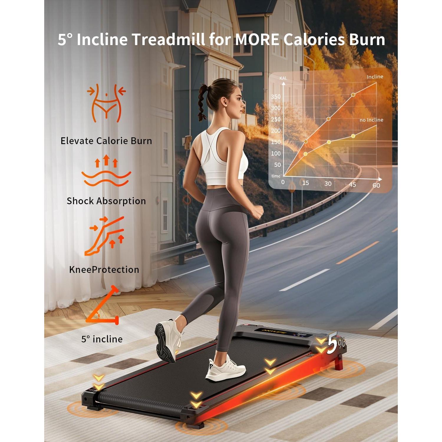 Caminadora Anylife 480D-A Inclinada 150kg 2.5HP Compacta