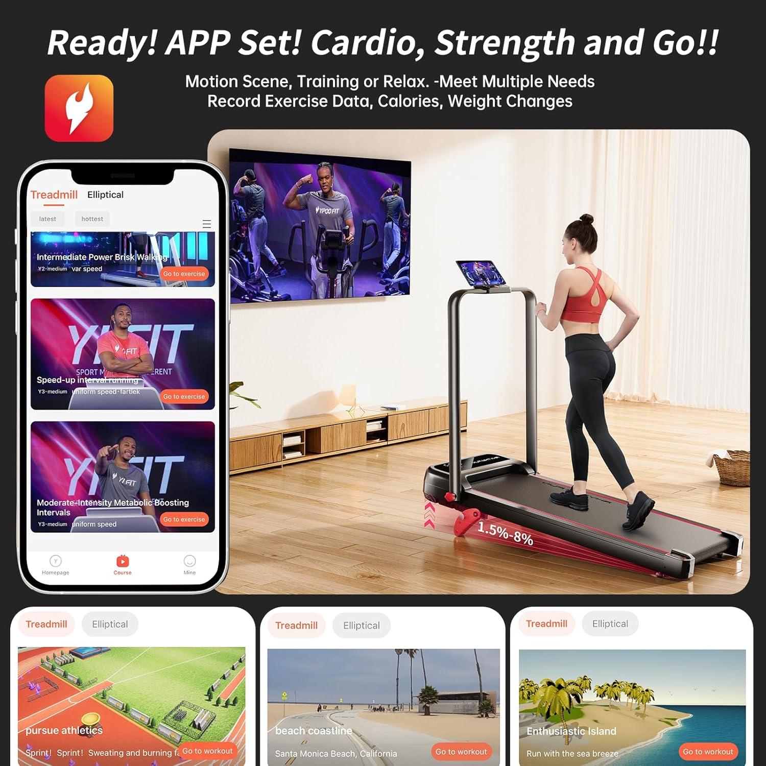 Cinta de Correr Plegable RHYTHM FUN 136 kg Inclinación 8%