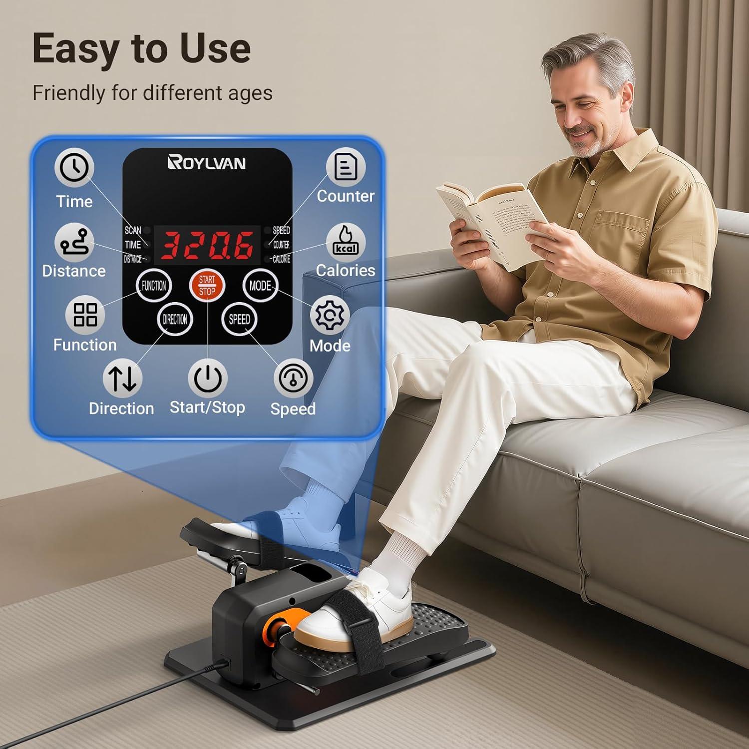 Máquina Elíptica Roylvan TD05-EB-010 Silenciosa 12 Velocidades