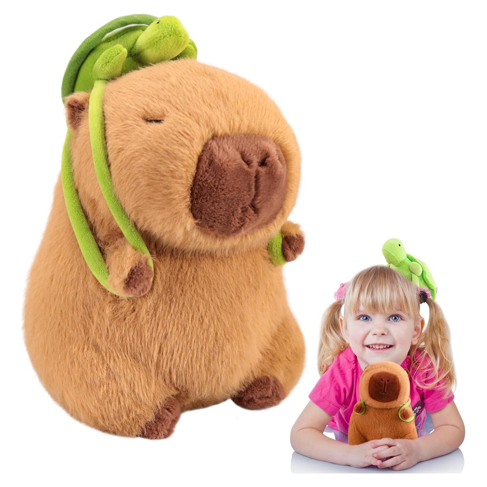 Emoin Peluche Capybara 23 cm con Mochila Tortuga Suave