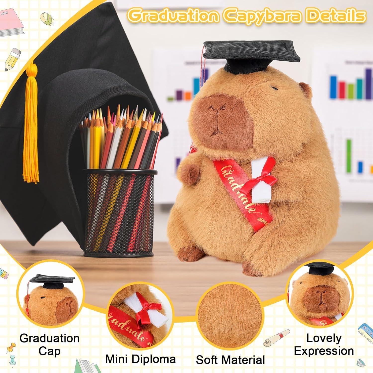 Peluche Capybara de Graduación Emoin 22,86 cm Clase 2025