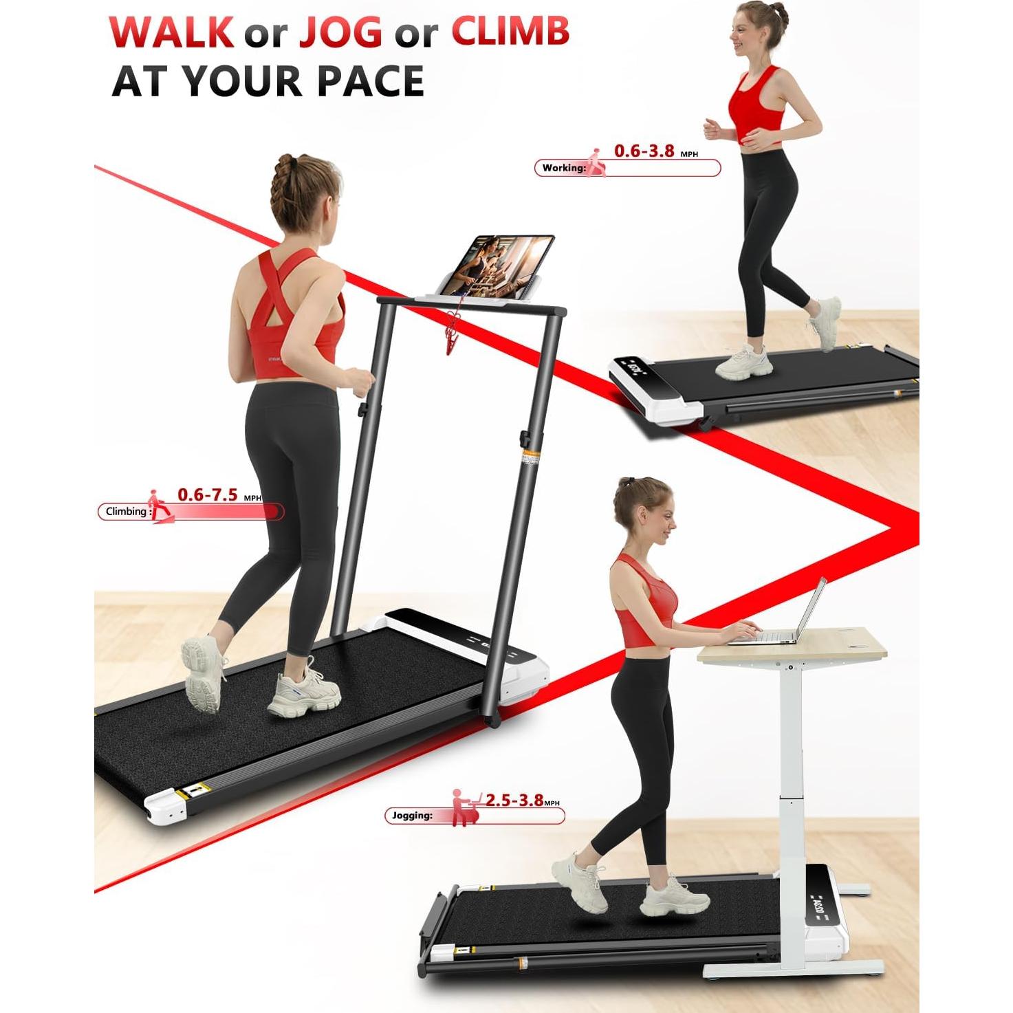 Caminadora Plegable AGTFU EC7 Blanca 2.5HP 5% Inclinación